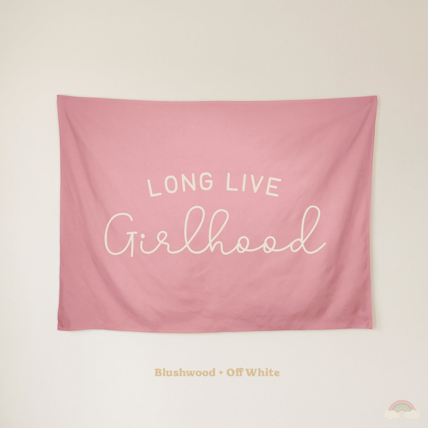 Long Live Girlhood Banner | Girls Room Decor Wall Flag for Nursery or Playroom