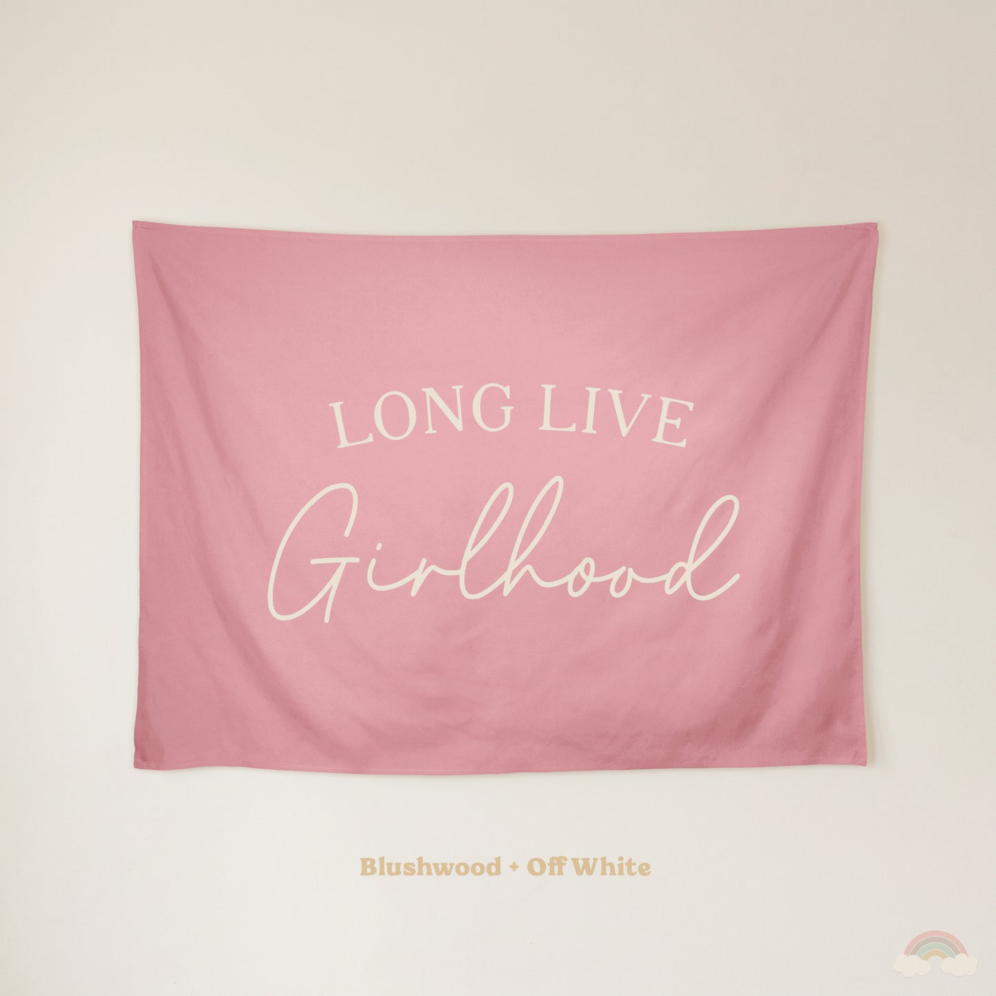 Long Live Girlhood Banner | Girls Room Decor Wall Flag for Nursery or Playroom