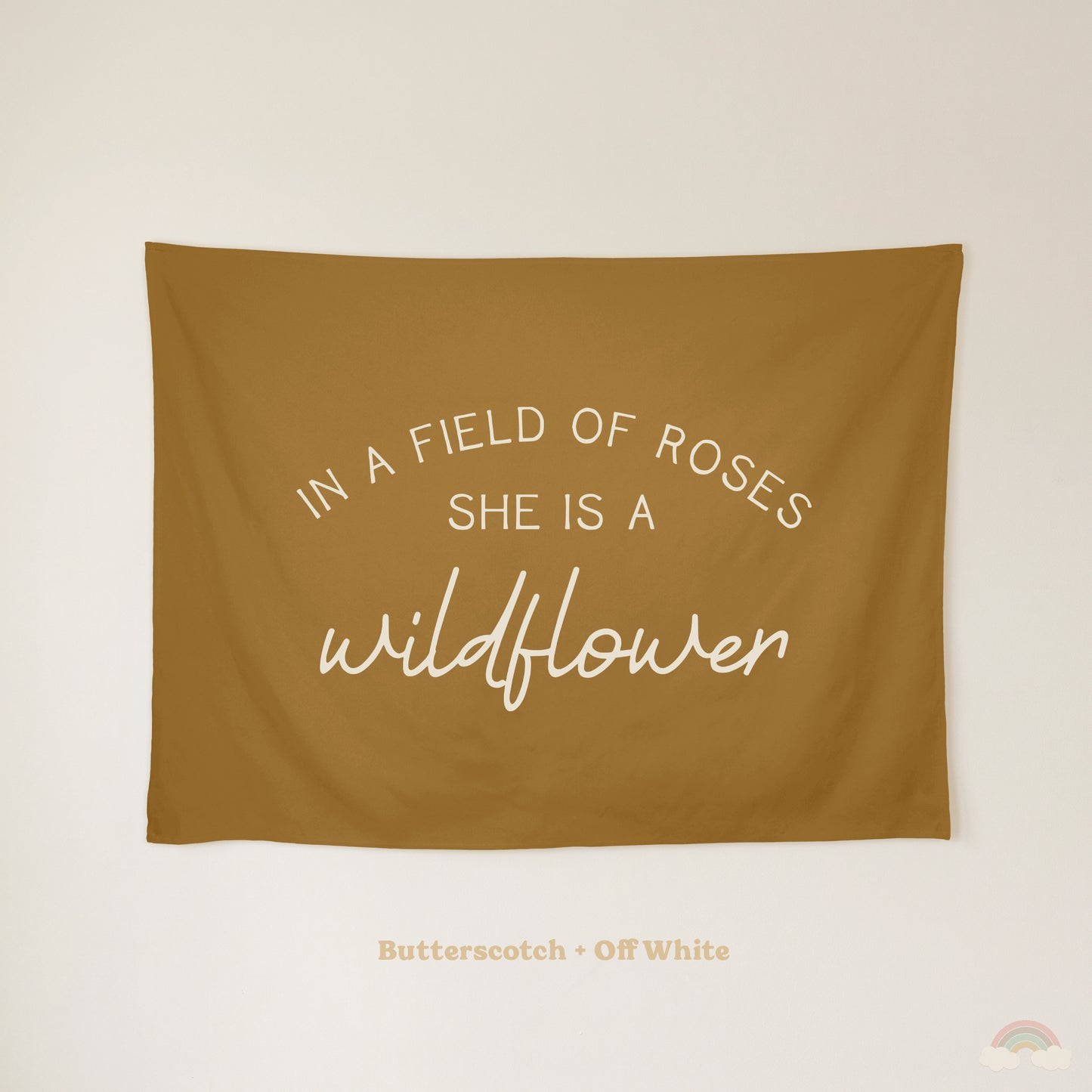 Wildflower Banner | Girls Room Decor Wall Flag for Nursery or Playroom