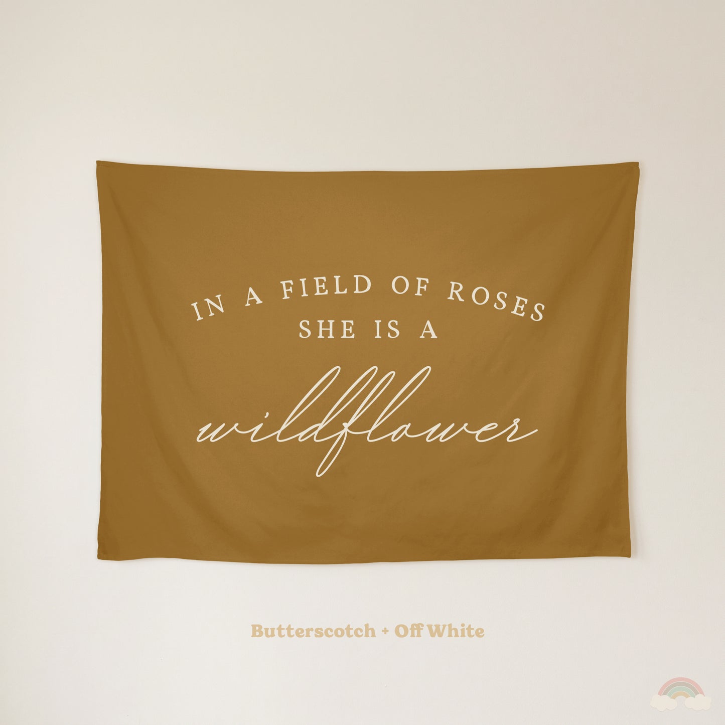 Wildflower Banner | Girls Room Decor Wall Flag for Nursery or Playroom