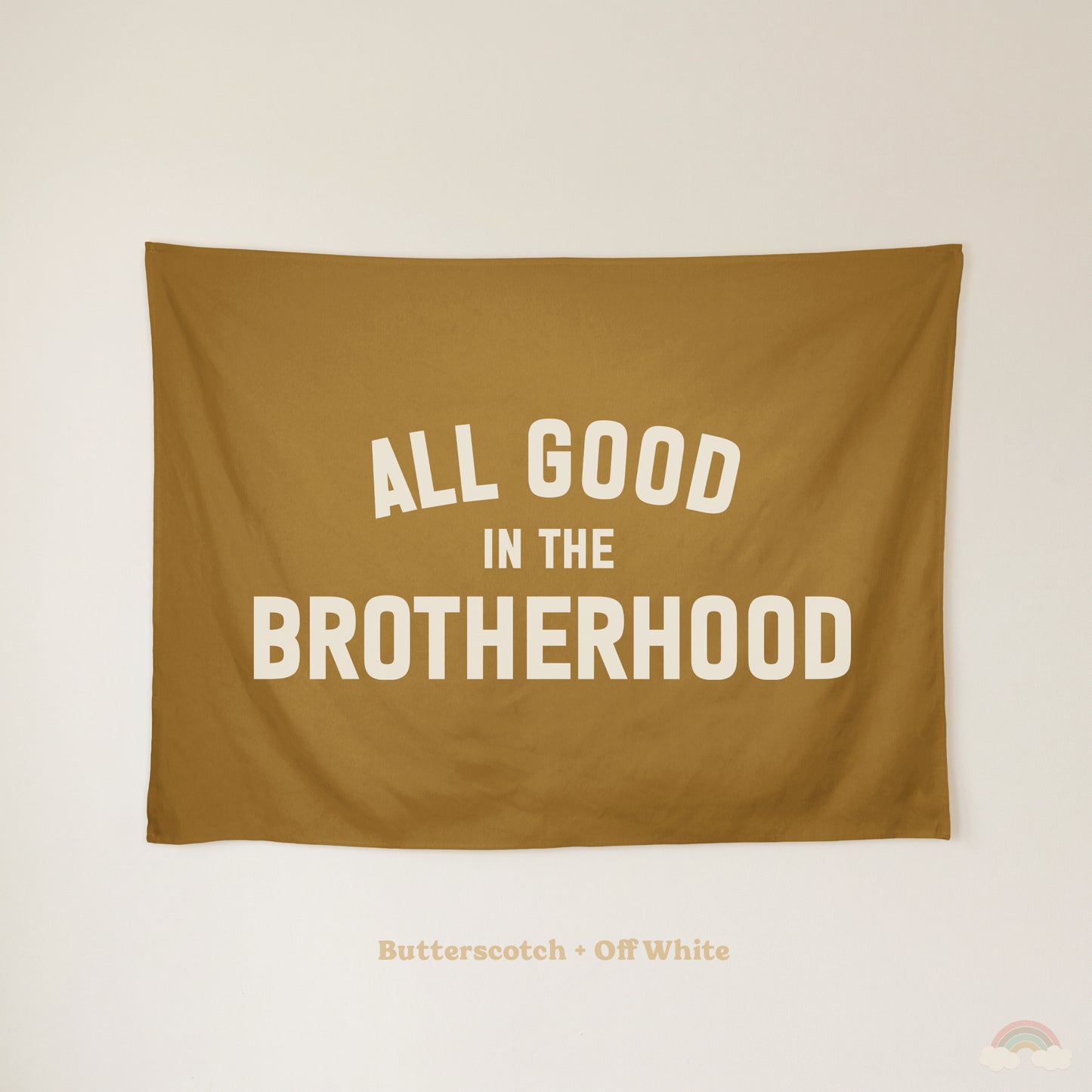 All Good in the Brotherhood Banner | Boys Room Decor Wall Flag for Bedroom or Playroom