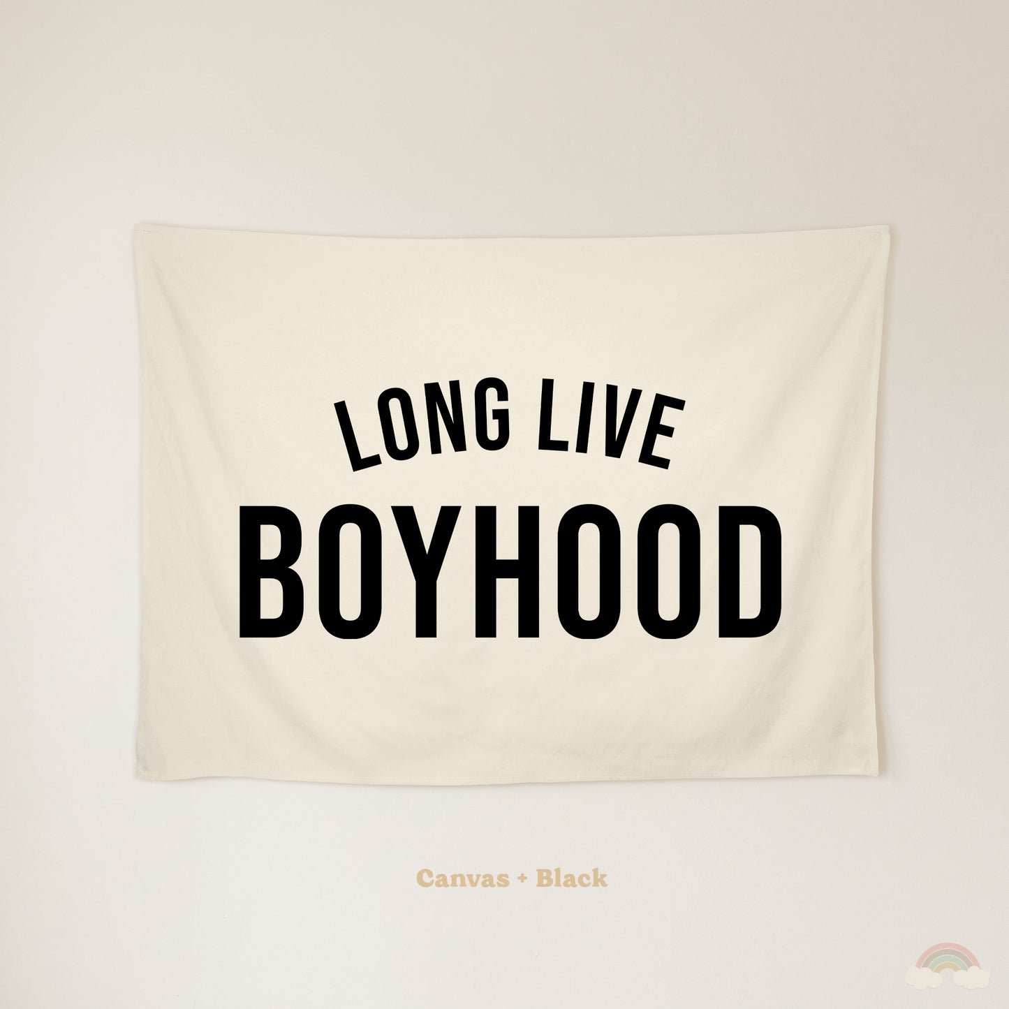 Long Live Boyhood Banner | Boys Room Decor Wall Flag for Nursery or Playroom