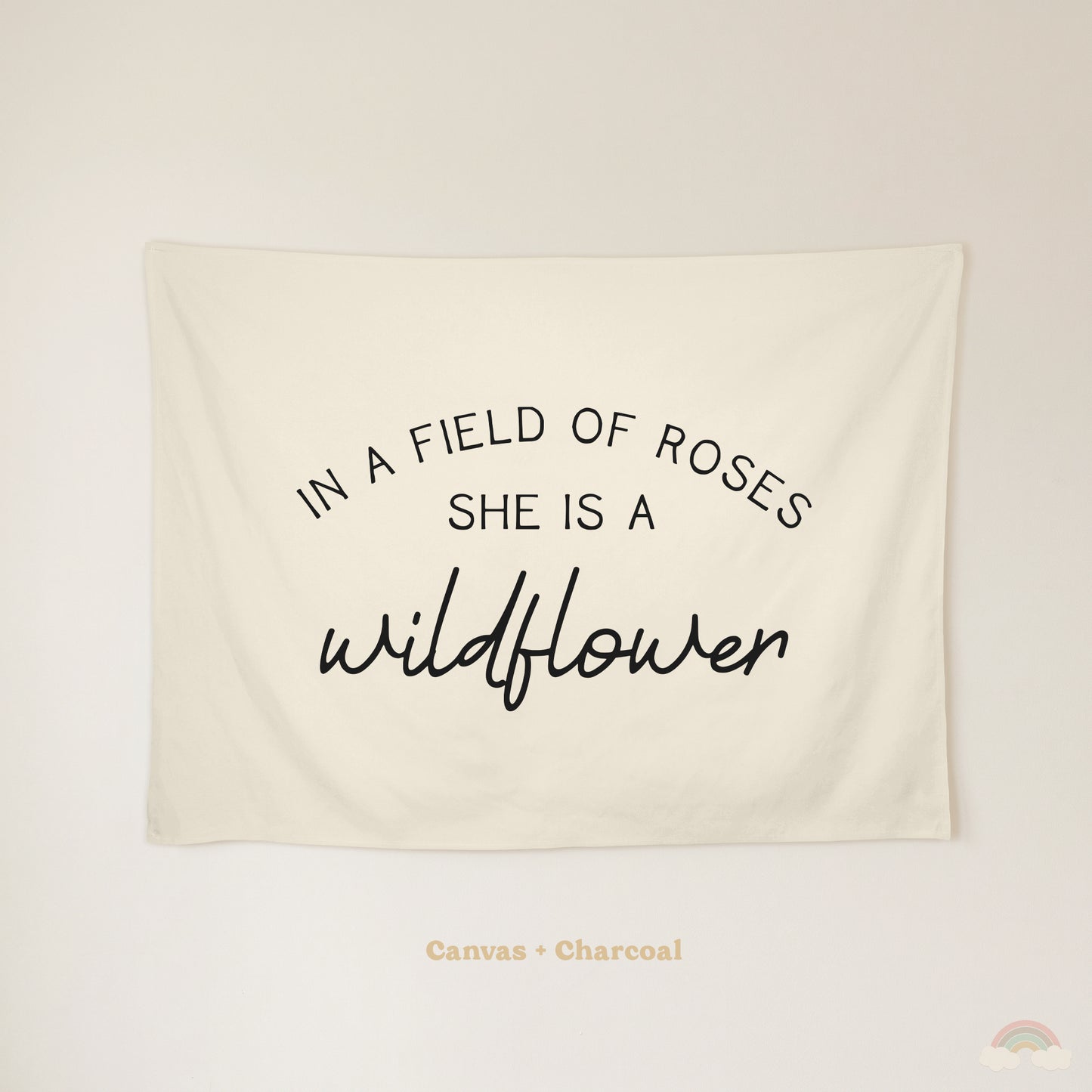 Wildflower Banner | Girls Room Decor Wall Flag for Nursery or Playroom