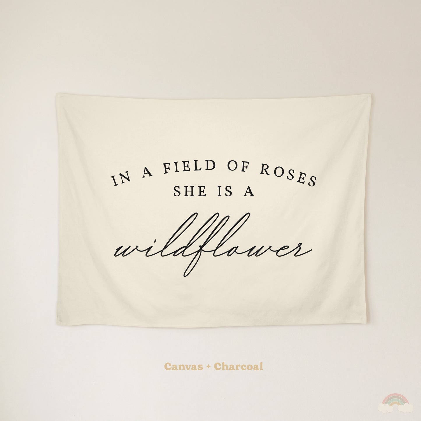 Wildflower Banner | Girls Room Decor Wall Flag for Nursery or Playroom