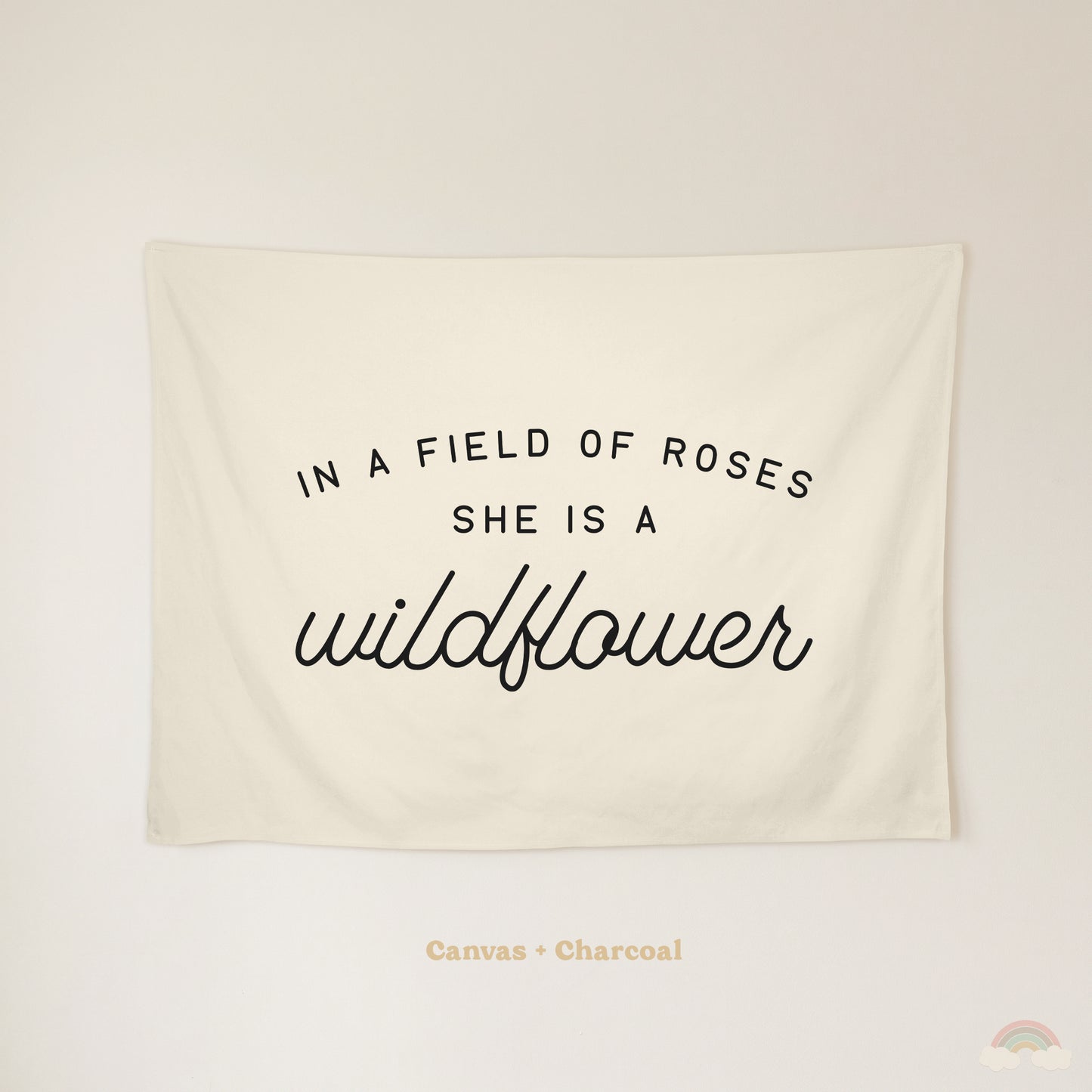 Wildflower Banner | Girls Room Decor Wall Flag for Nursery or Playroom