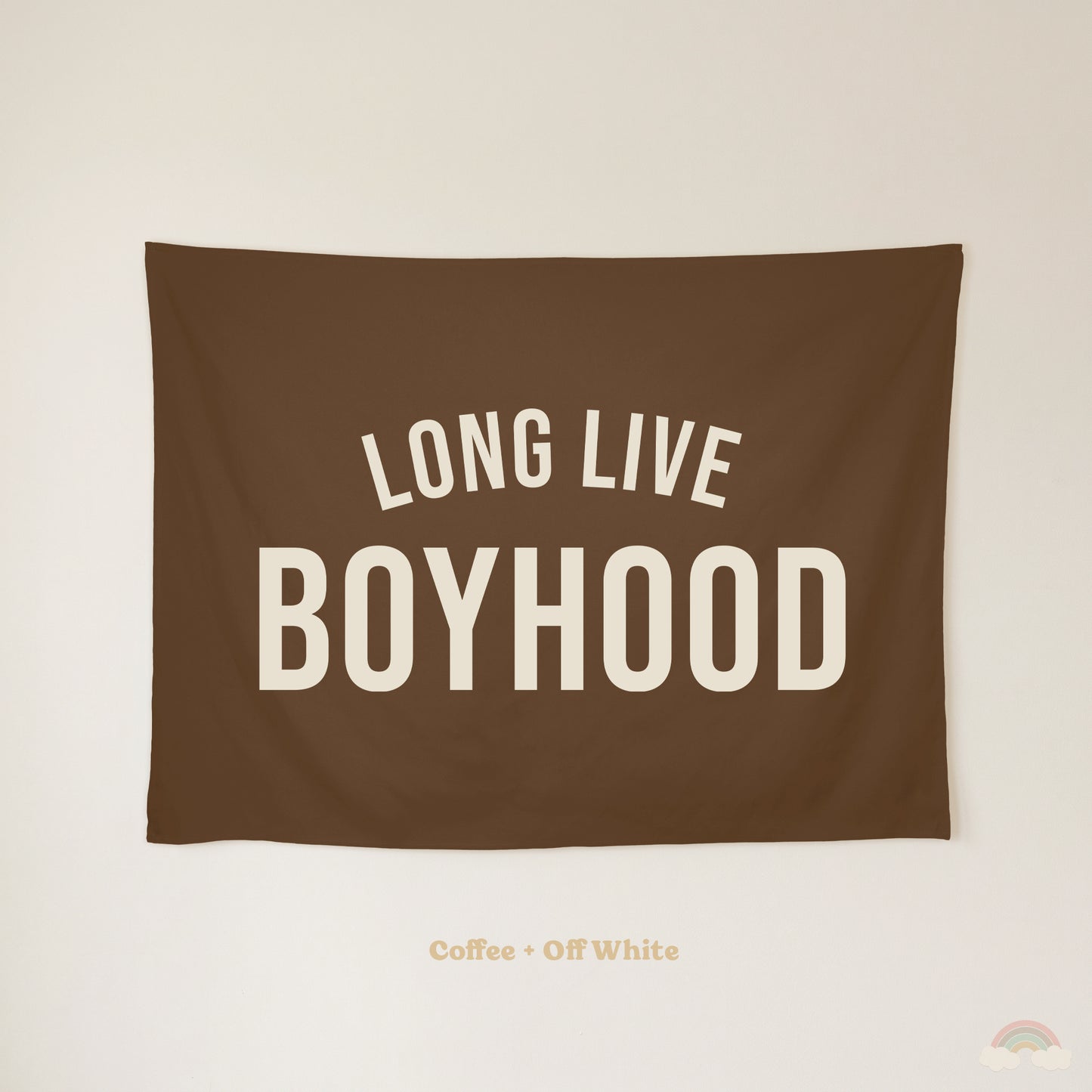 Long Live Boyhood Banner | Boys Room Decor Wall Flag for Nursery or Playroom