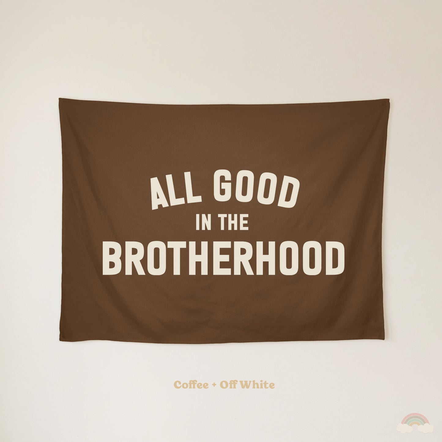 All Good in the Brotherhood Banner | Boys Room Decor Wall Flag for Bedroom or Playroom