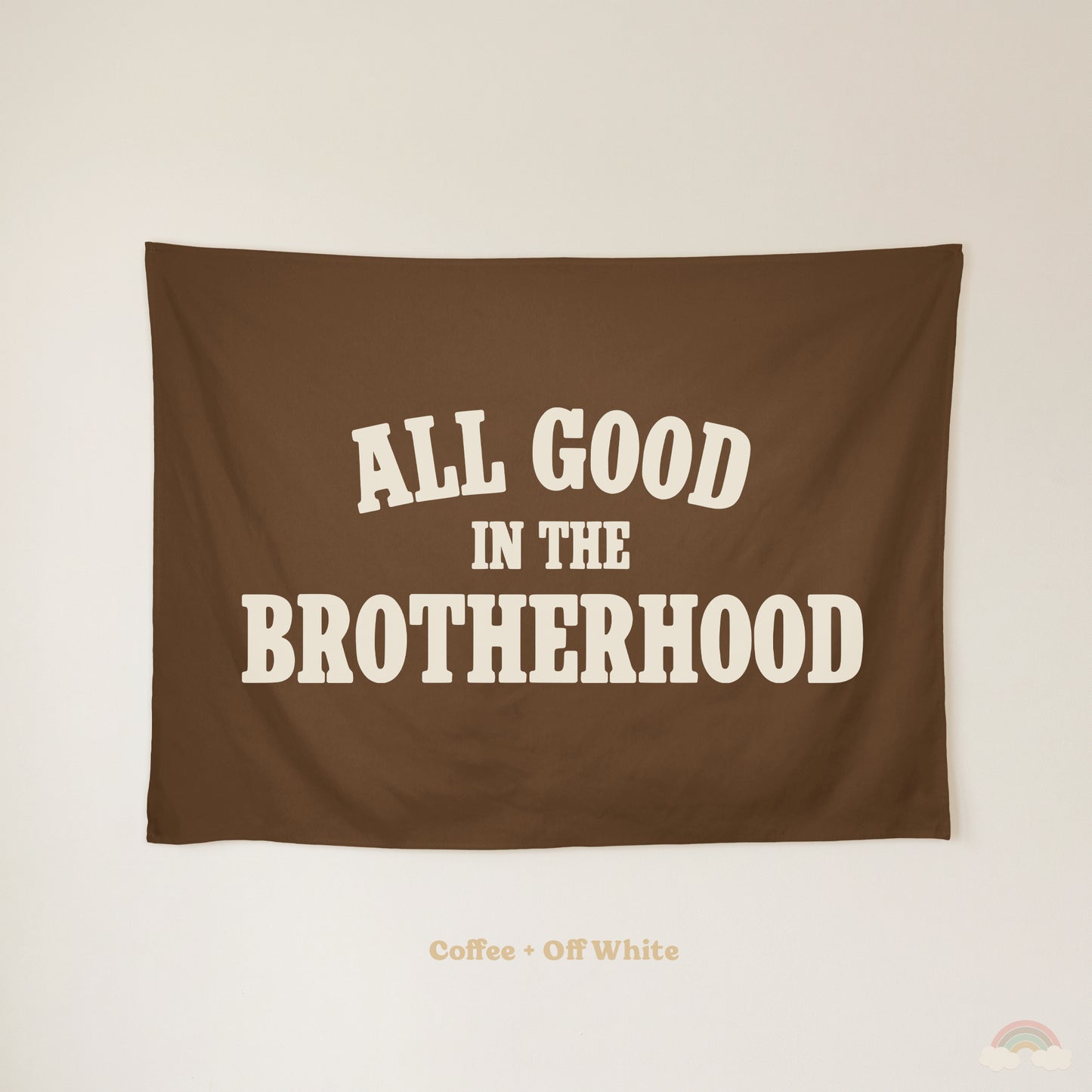 All Good in the Brotherhood Banner | Boys Room Decor Wall Flag for Bedroom or Playroom