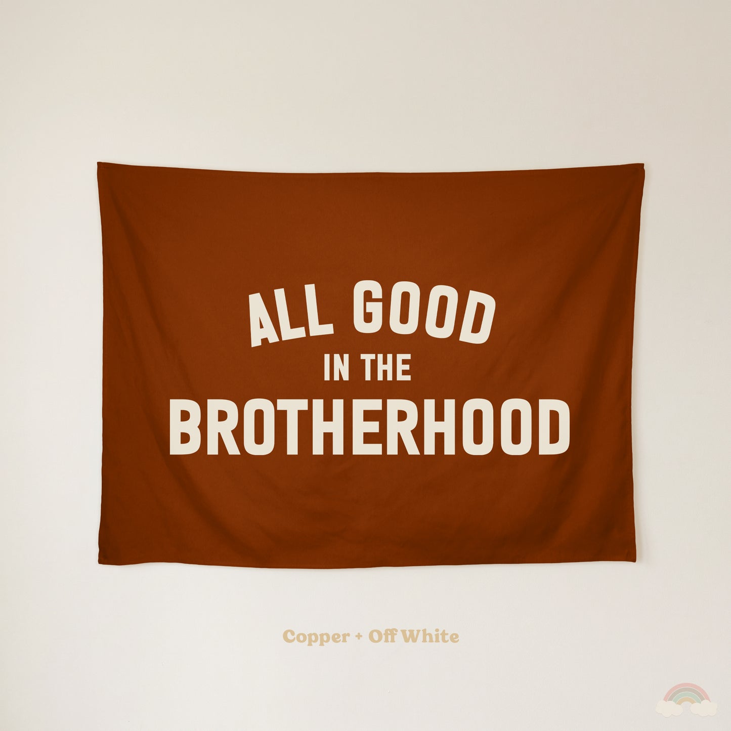All Good in the Brotherhood Banner | Boys Room Decor Wall Flag for Bedroom or Playroom