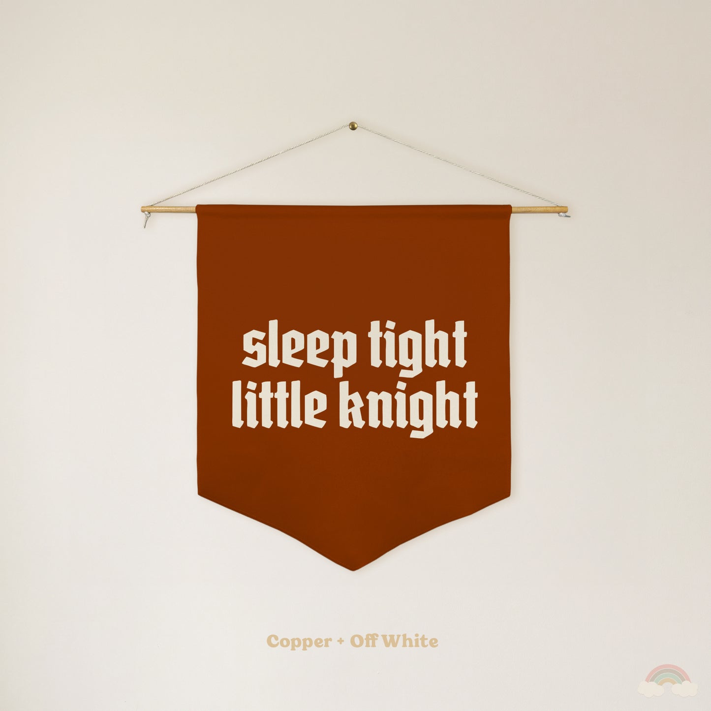 Sleep Tight Little Knight Pennant | Boys Room Decor Wall Flag for Nursery or Playroom