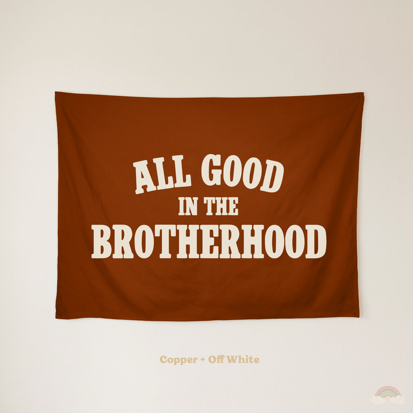 All Good in the Brotherhood Banner | Boys Room Decor Wall Flag for Bedroom or Playroom