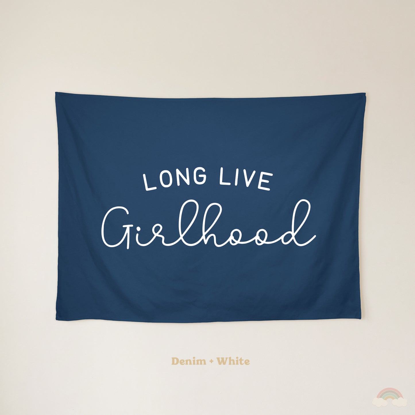 Long Live Girlhood Banner | Girls Room Decor Wall Flag for Nursery or Playroom