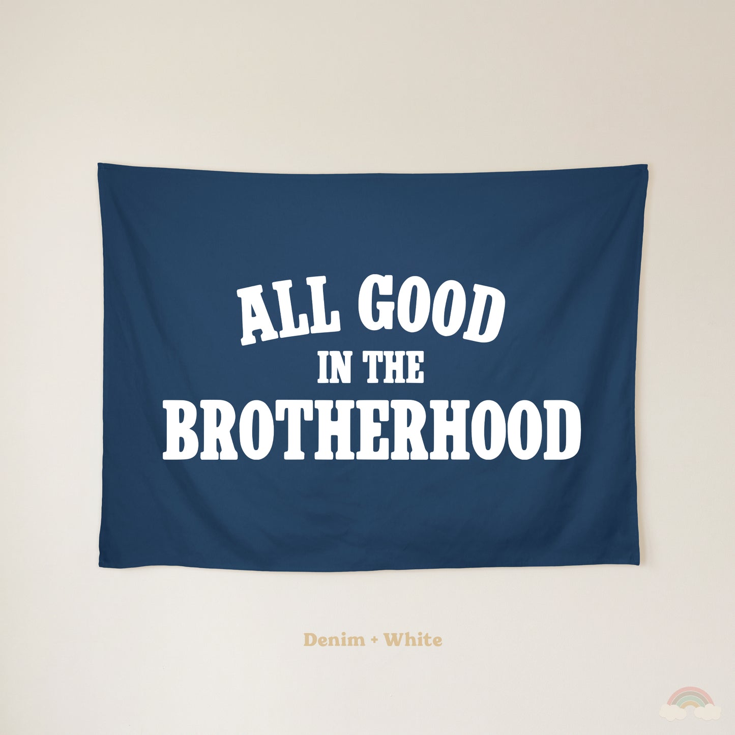 All Good in the Brotherhood Banner | Boys Room Decor Wall Flag for Bedroom or Playroom
