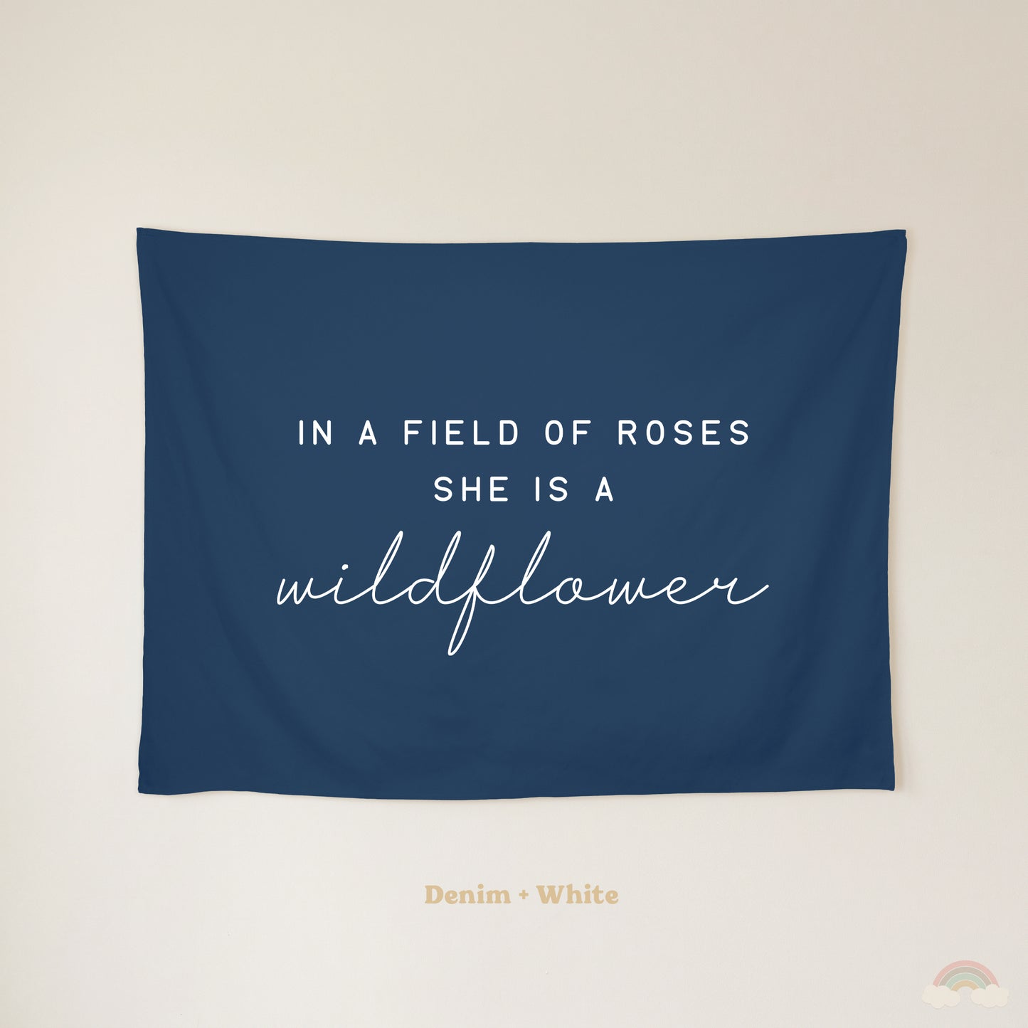 Wildflower Banner | Girls Room Decor Wall Flag for Nursery or Playroom
