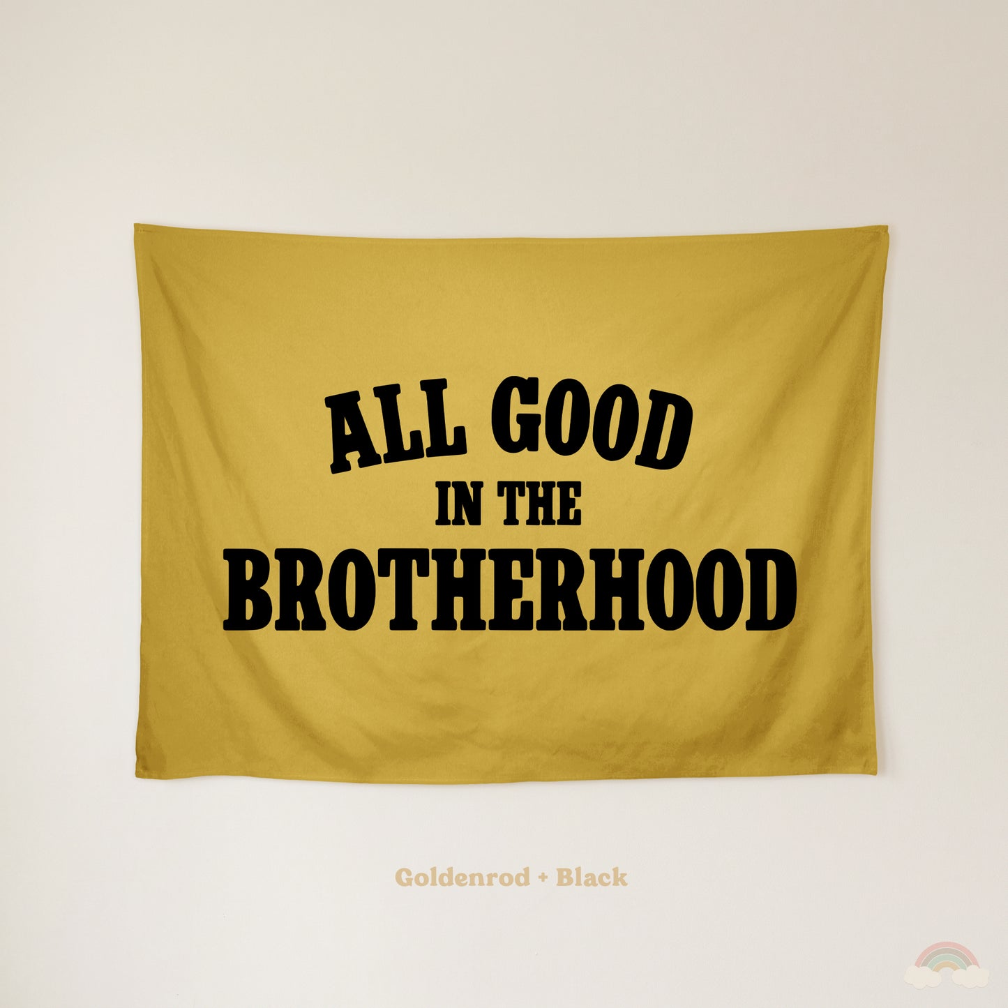 All Good in the Brotherhood Banner | Boys Room Decor Wall Flag for Bedroom or Playroom