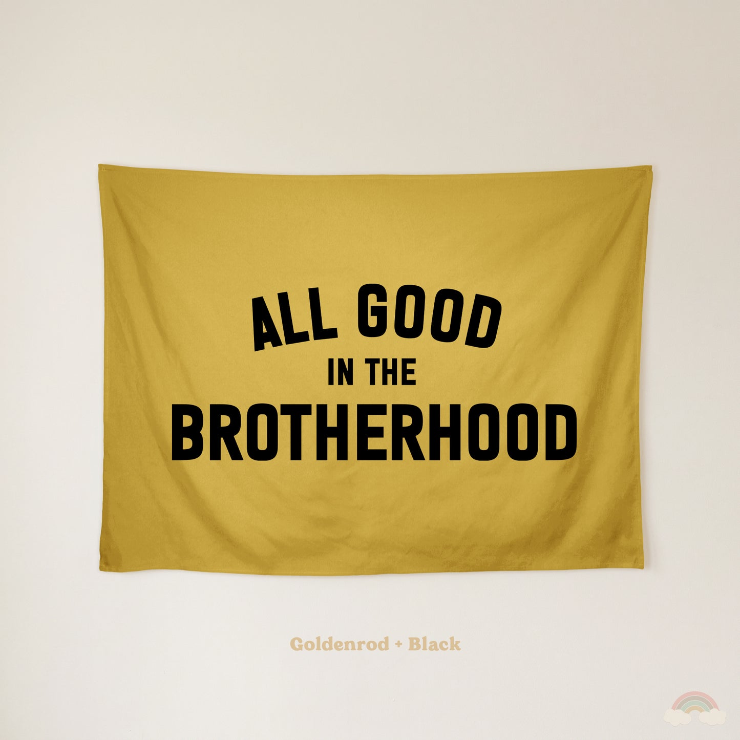All Good in the Brotherhood Banner | Boys Room Decor Wall Flag for Bedroom or Playroom