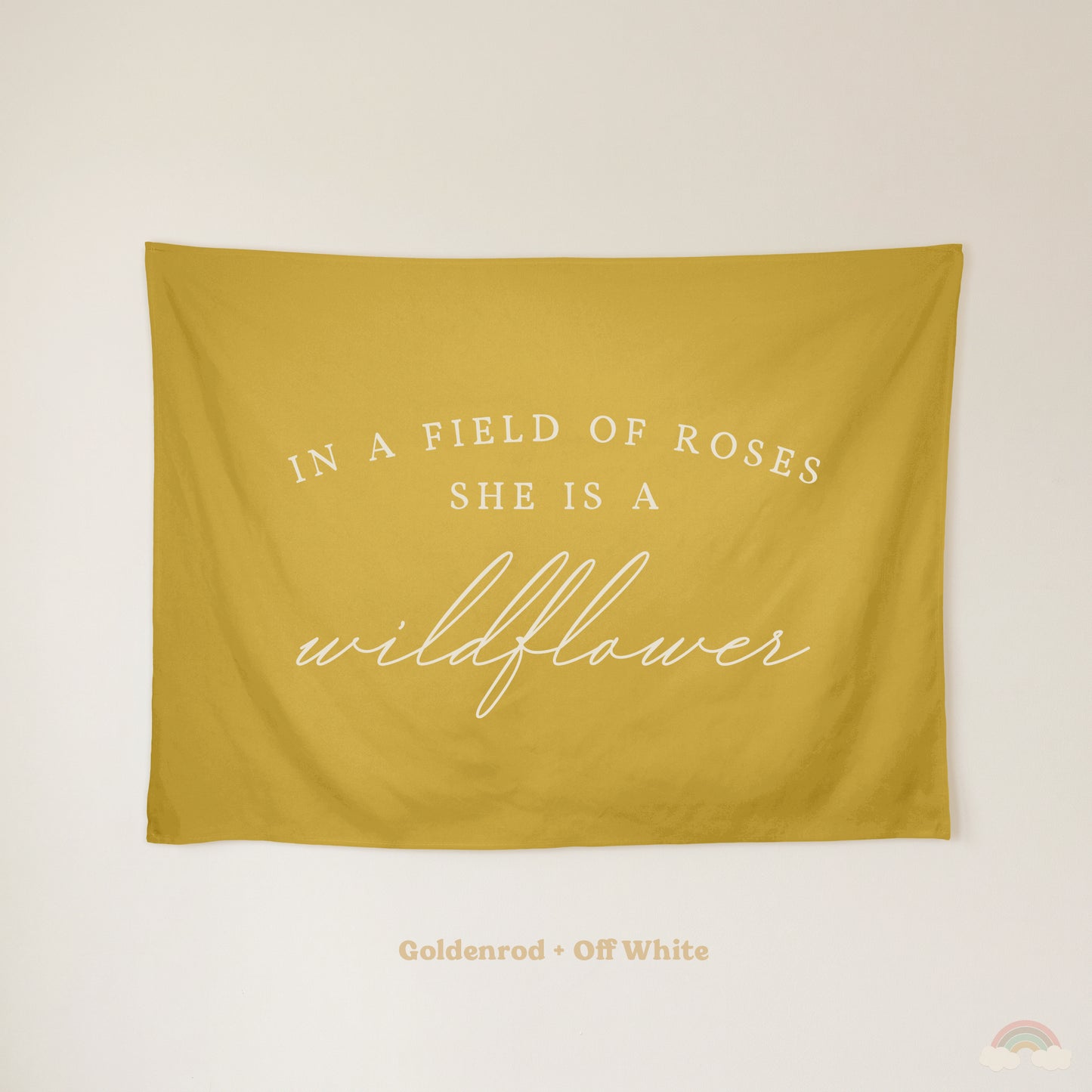 Wildflower Banner | Girls Room Decor Wall Flag for Nursery or Playroom