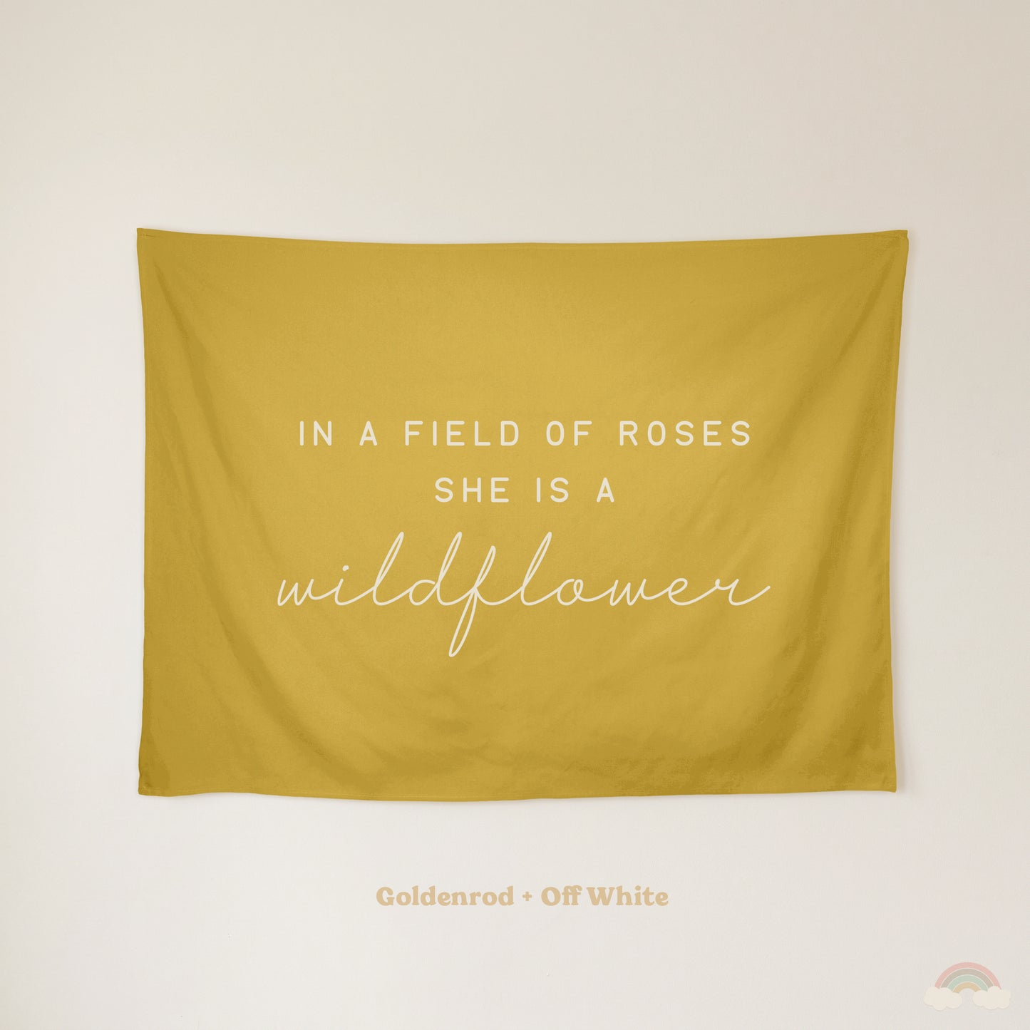 Wildflower Banner | Girls Room Decor Wall Flag for Nursery or Playroom
