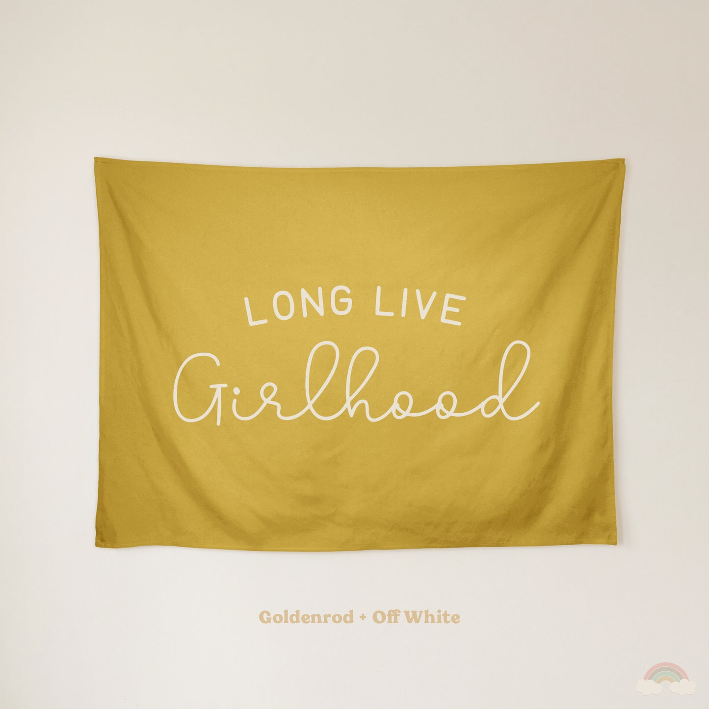 Long Live Girlhood Banner | Girls Room Decor Wall Flag for Nursery or Playroom