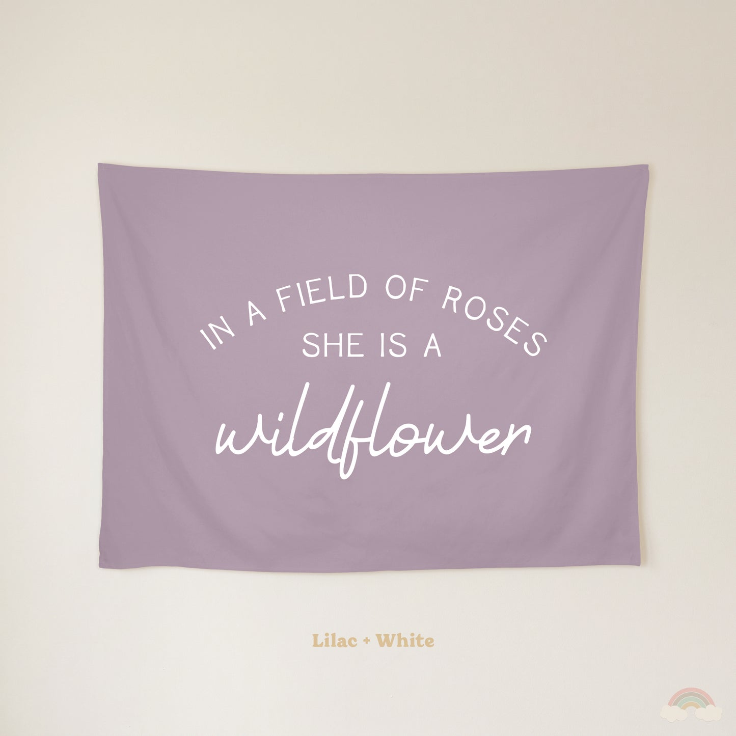 Wildflower Banner | Girls Room Decor Wall Flag for Nursery or Playroom