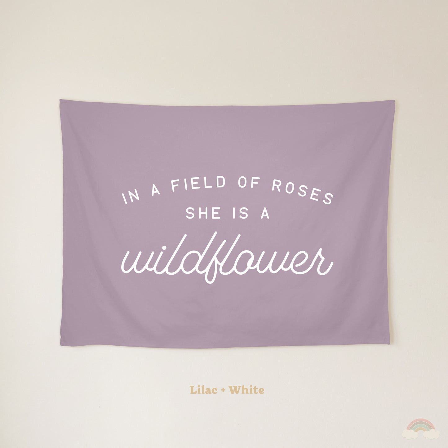 Wildflower Banner | Girls Room Decor Wall Flag for Nursery or Playroom