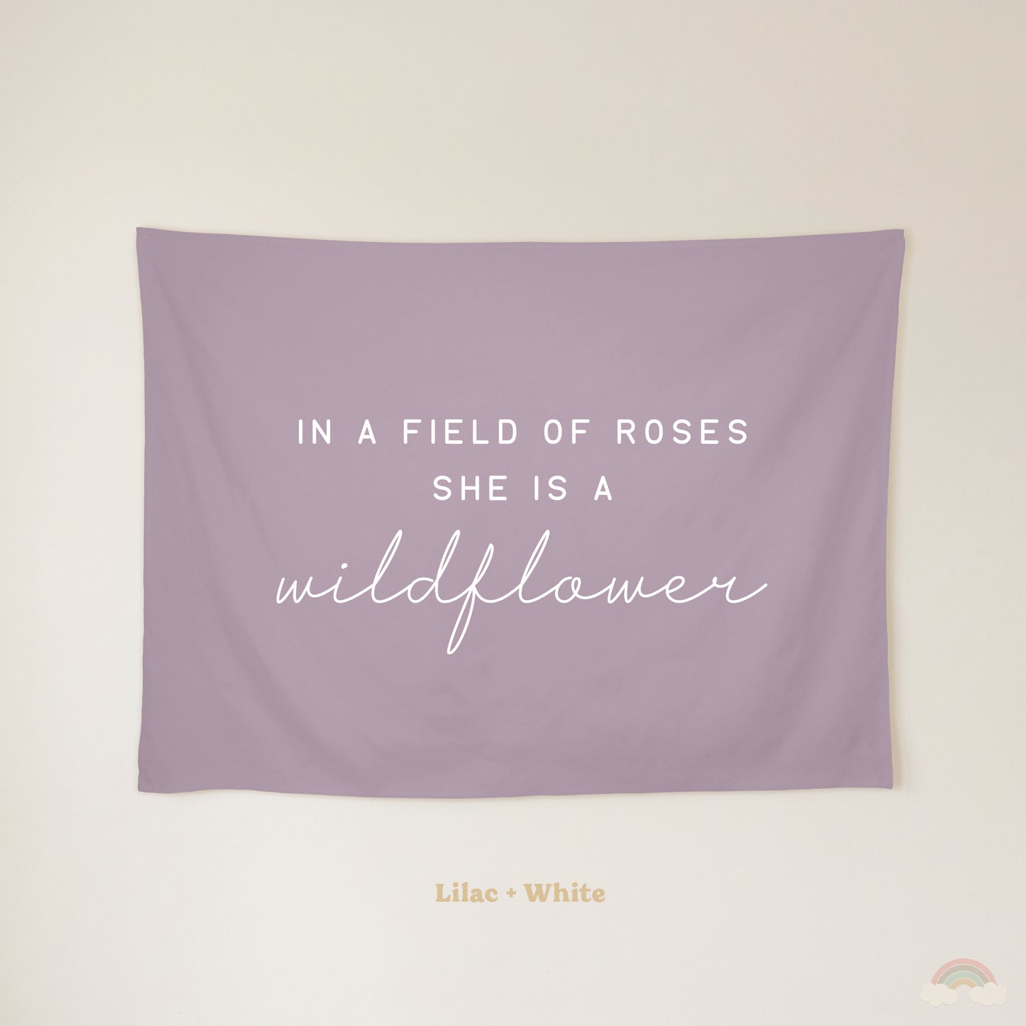 Wildflower Banner | Girls Room Decor Wall Flag for Nursery or Playroom