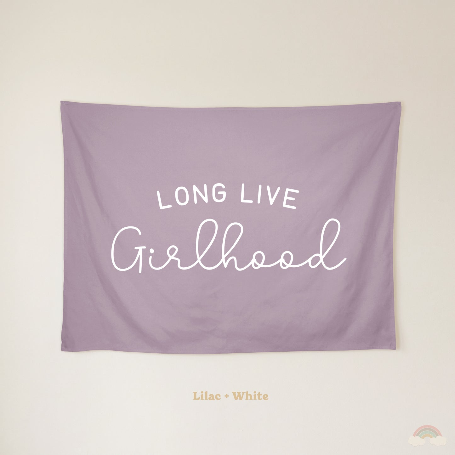 Long Live Girlhood Banner | Girls Room Decor Wall Flag for Nursery or Playroom