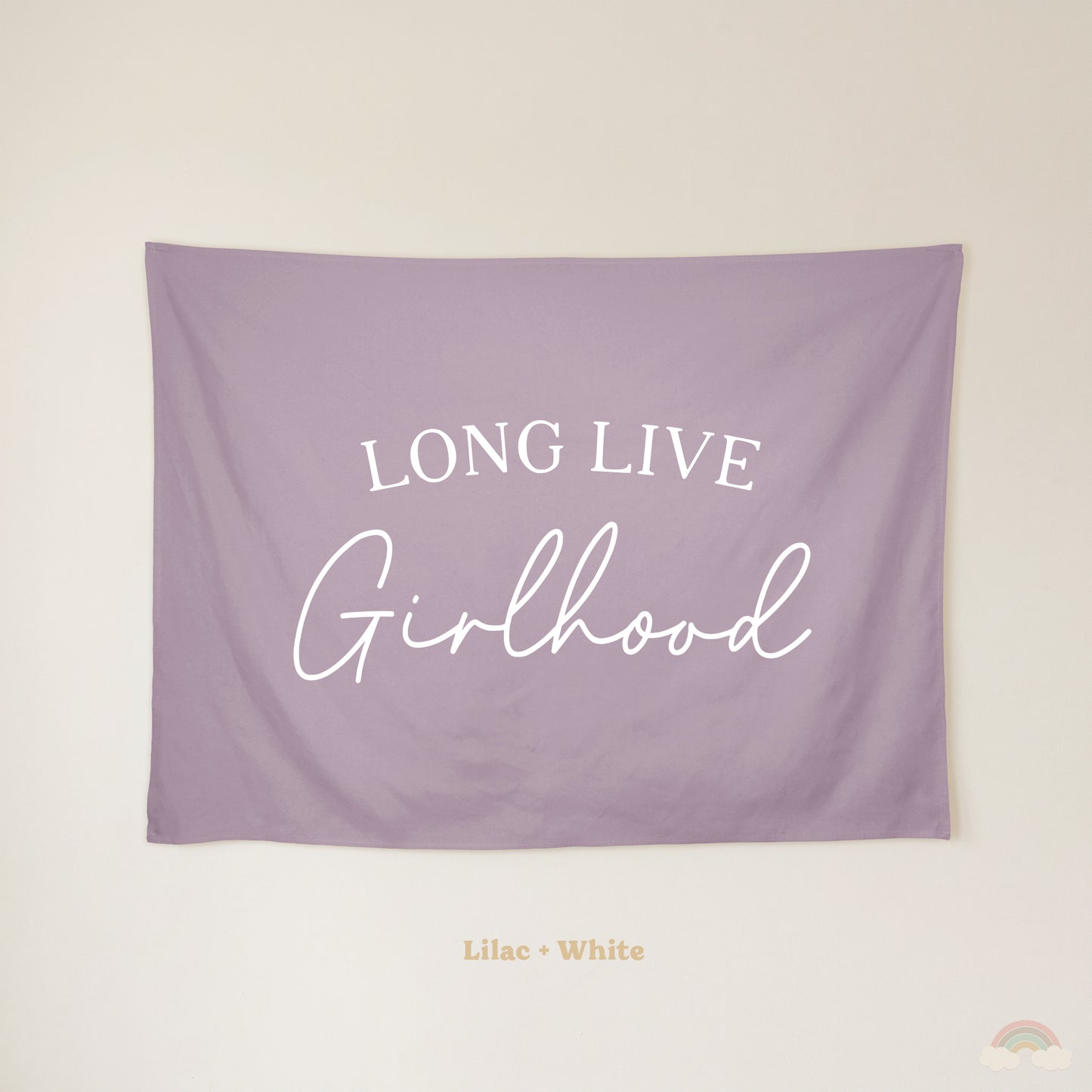Long Live Girlhood Banner | Girls Room Decor Wall Flag for Nursery or Playroom