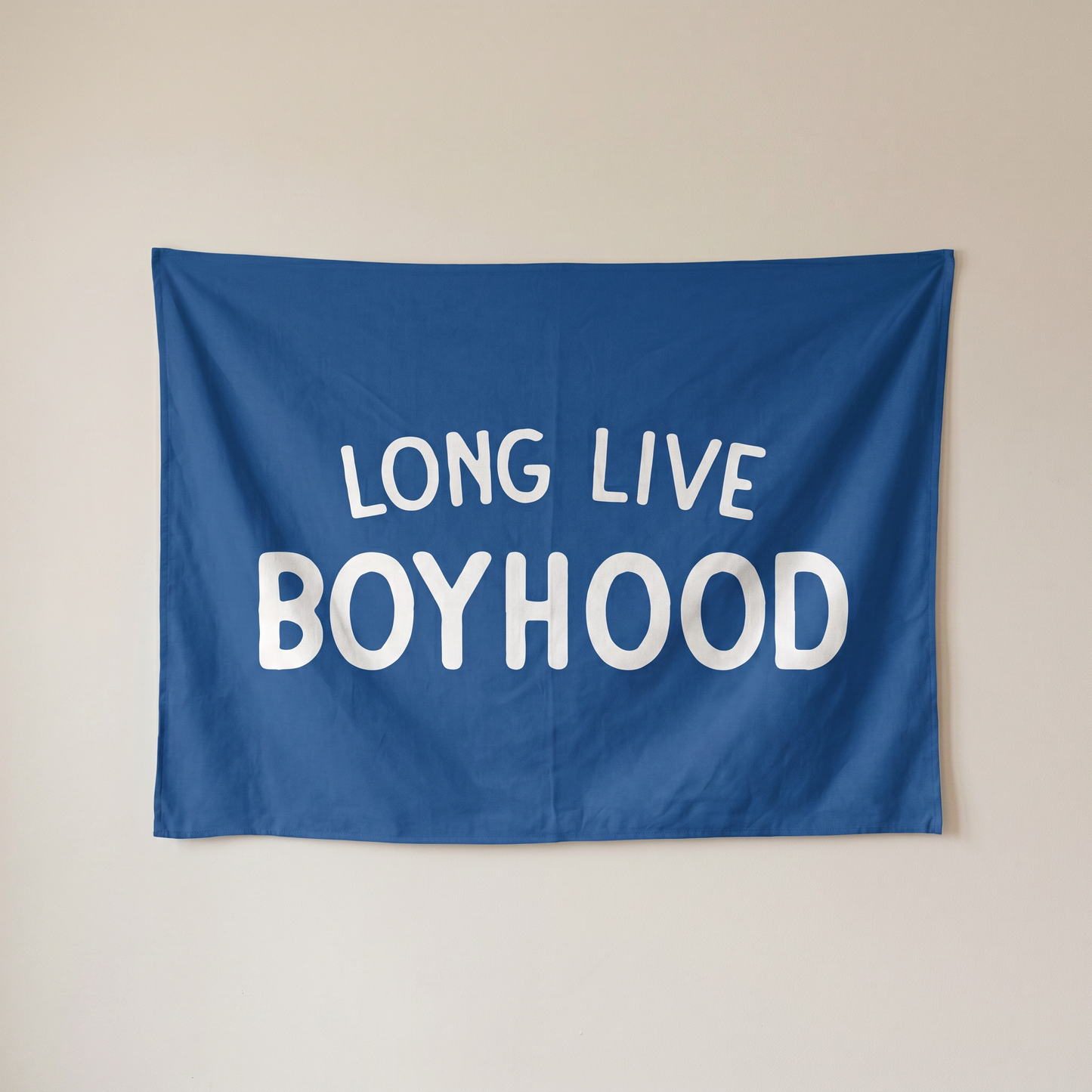 Long Live Boyhood Banner | Boys Room Decor Wall Flag for Nursery or Playroom