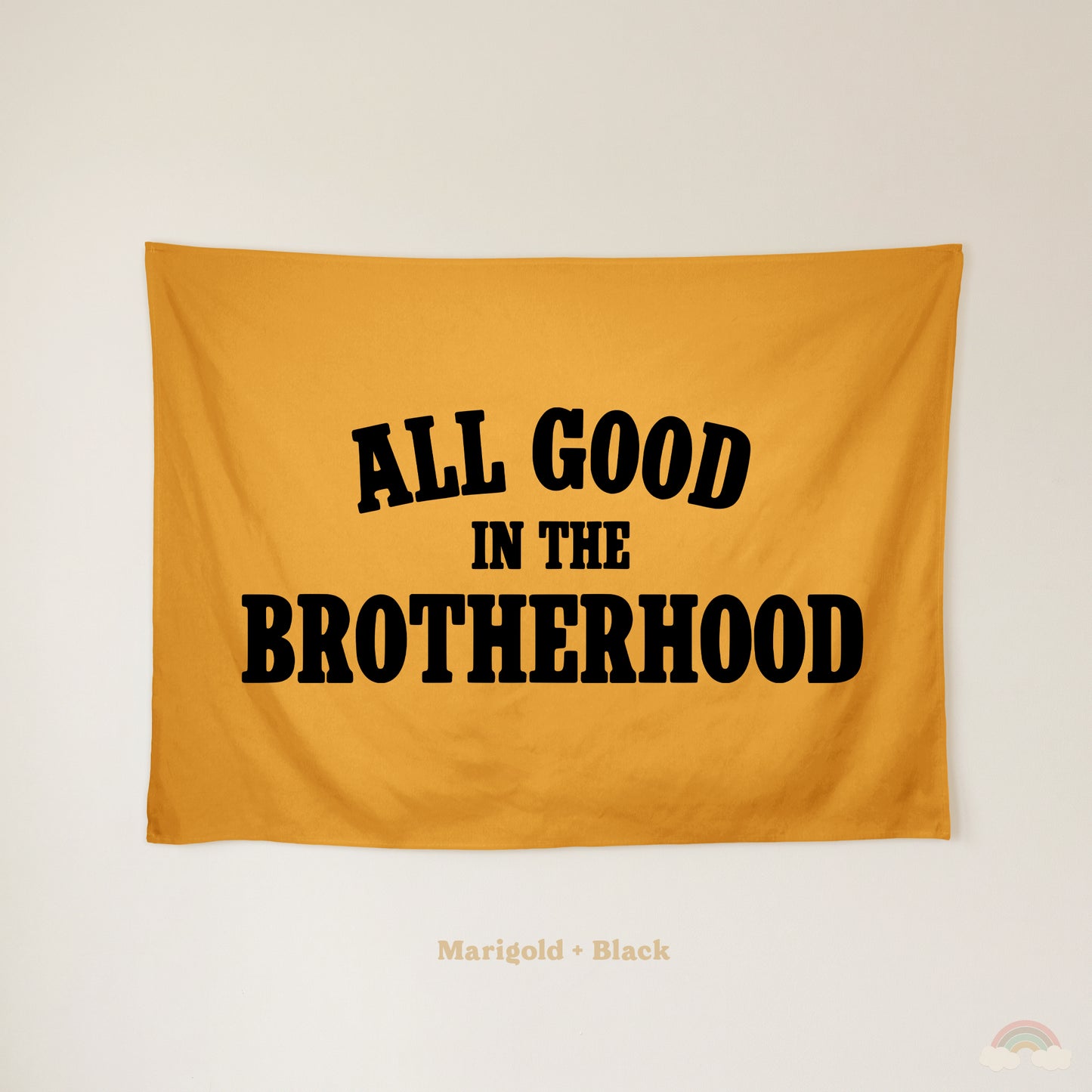 All Good in the Brotherhood Banner | Boys Room Decor Wall Flag for Bedroom or Playroom