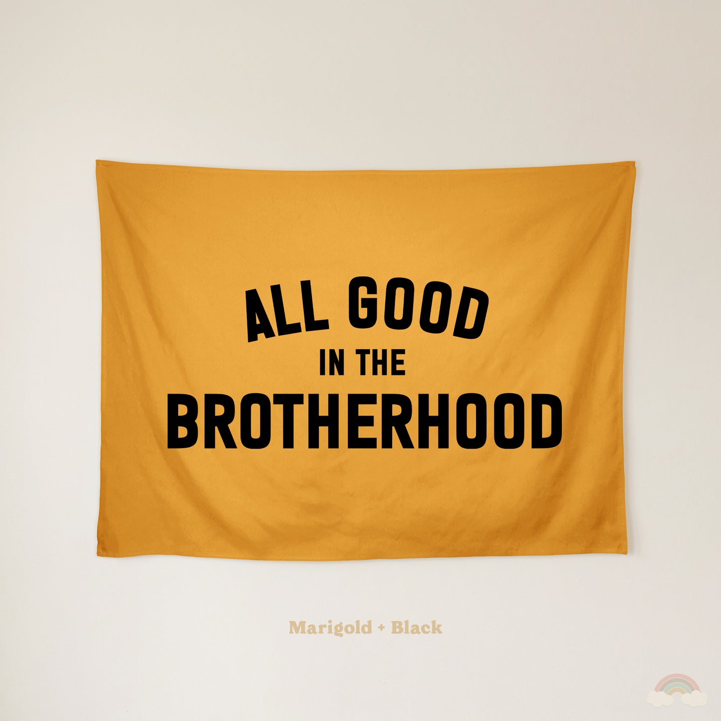 All Good in the Brotherhood Banner | Boys Room Decor Wall Flag for Bedroom or Playroom