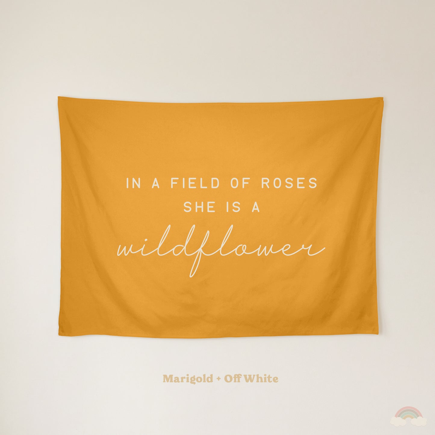 Wildflower Banner | Girls Room Decor Wall Flag for Nursery or Playroom