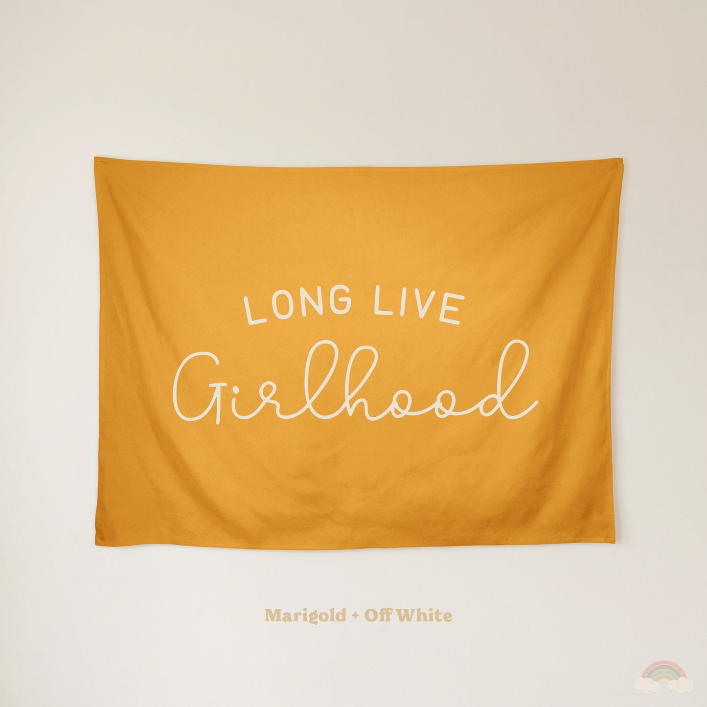 Long Live Girlhood Banner | Girls Room Decor Wall Flag for Nursery or Playroom