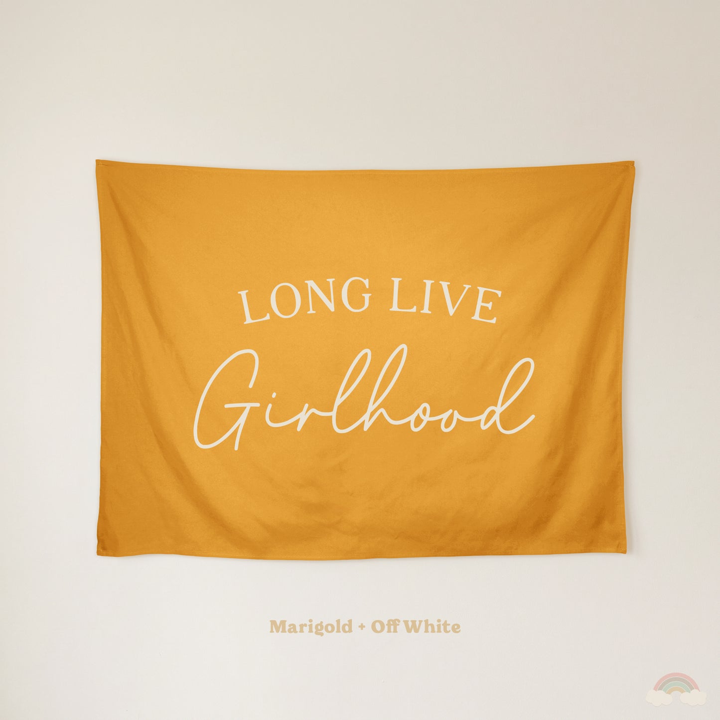 Long Live Girlhood Banner | Girls Room Decor Wall Flag for Nursery or Playroom