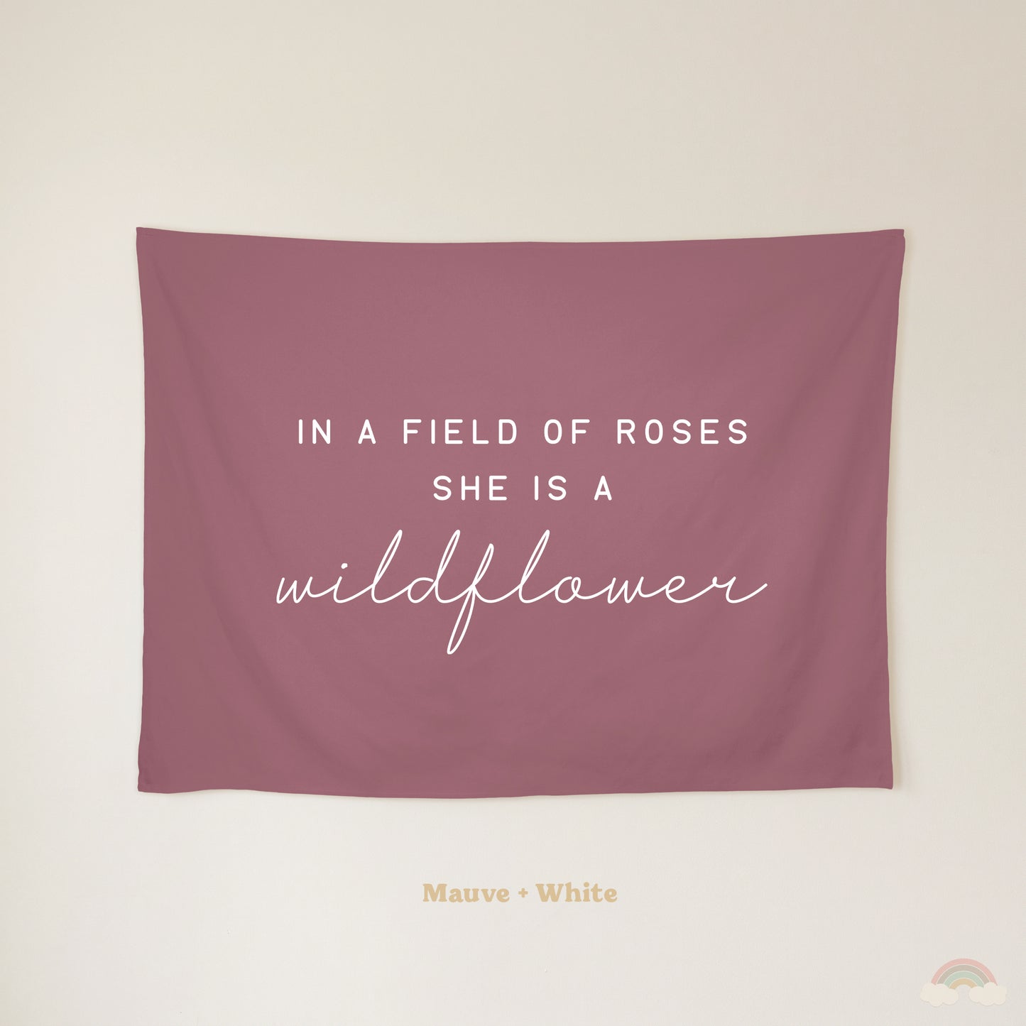 Wildflower Banner | Girls Room Decor Wall Flag for Nursery or Playroom