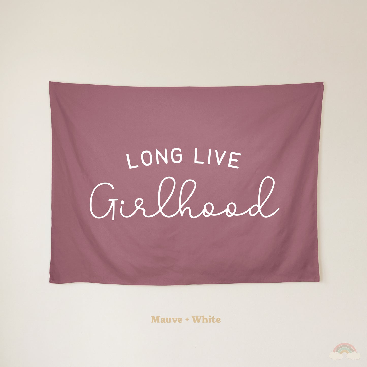Long Live Girlhood Banner | Girls Room Decor Wall Flag for Nursery or Playroom