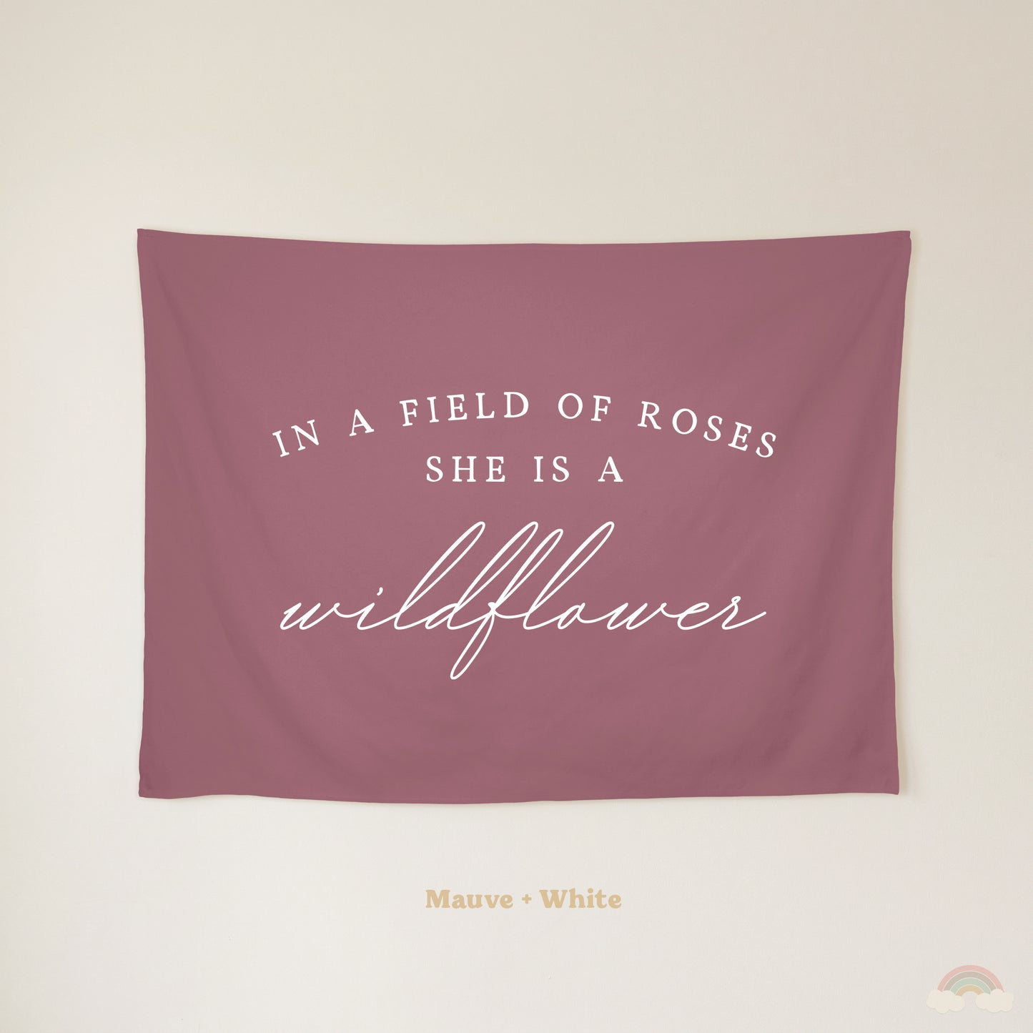 Wildflower Banner | Girls Room Decor Wall Flag for Nursery or Playroom