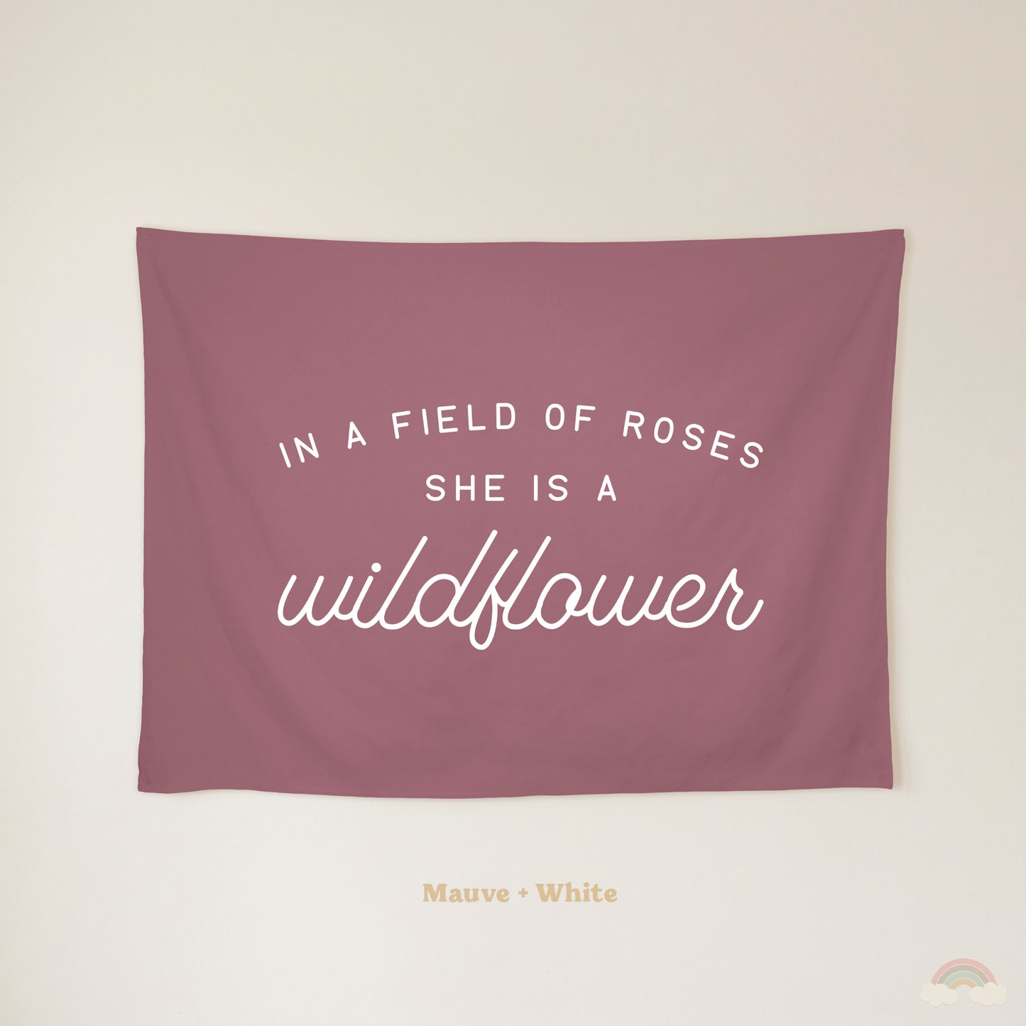 Wildflower Banner | Girls Room Decor Wall Flag for Nursery or Playroom
