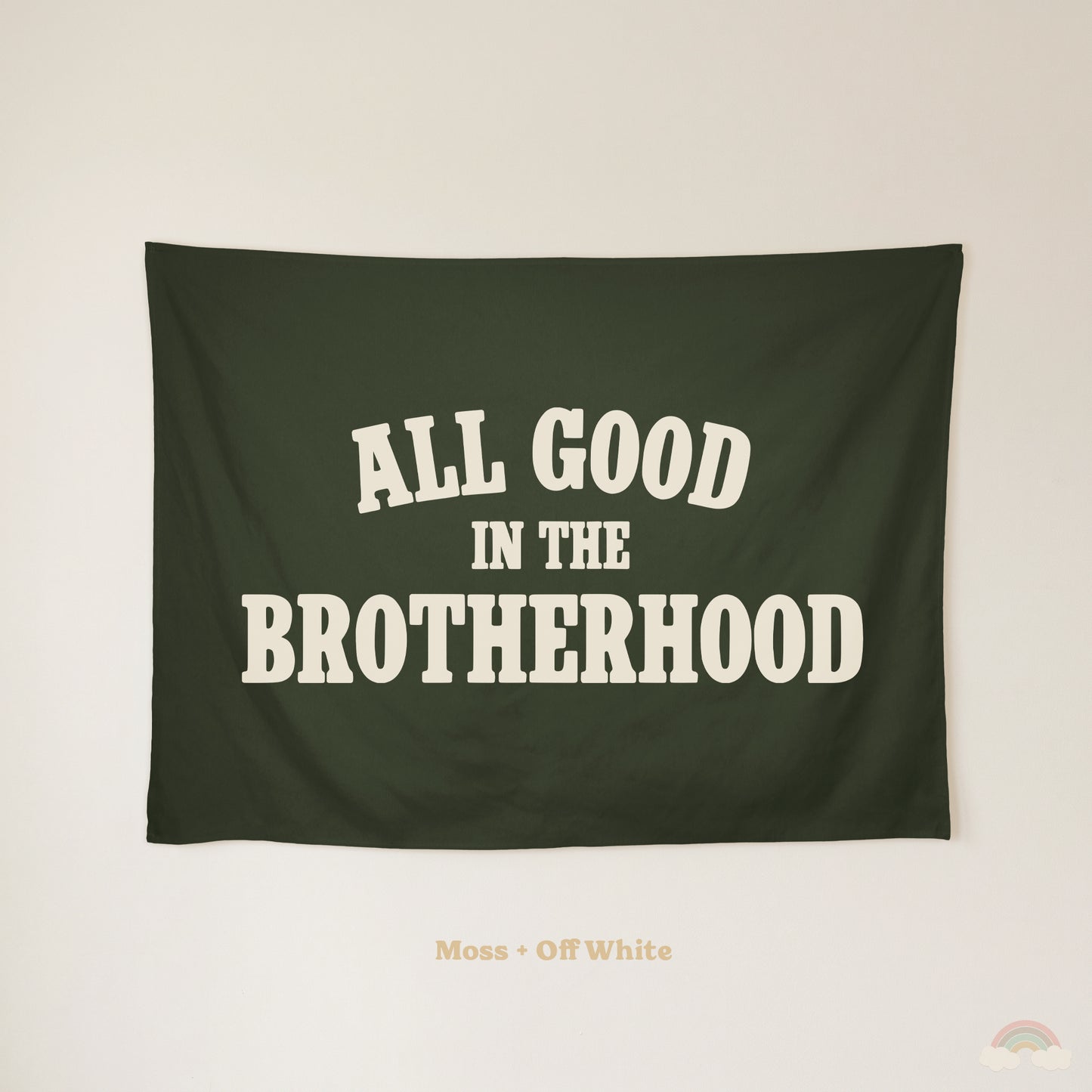 All Good in the Brotherhood Banner | Boys Room Decor Wall Flag for Bedroom or Playroom