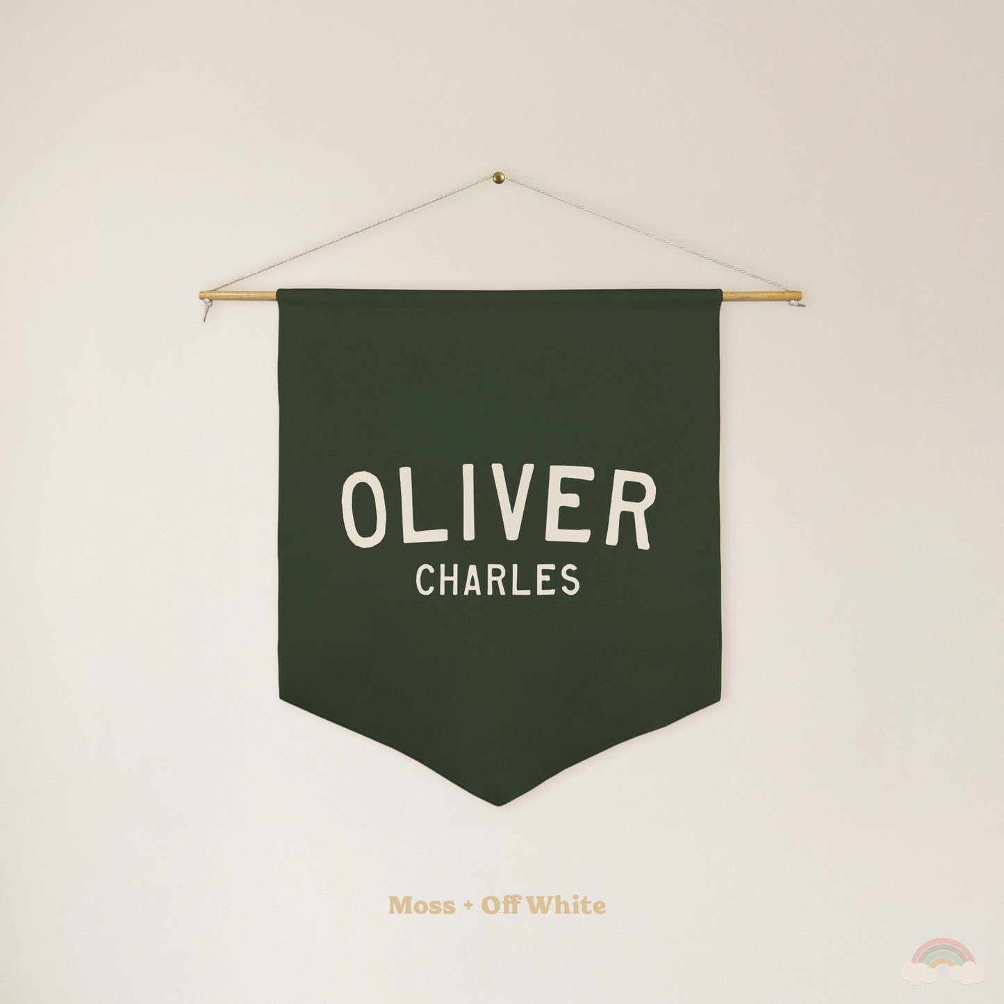 Custom Name Pennant | Personalized Wall Flag for Nursery, Bedroom or Playroom