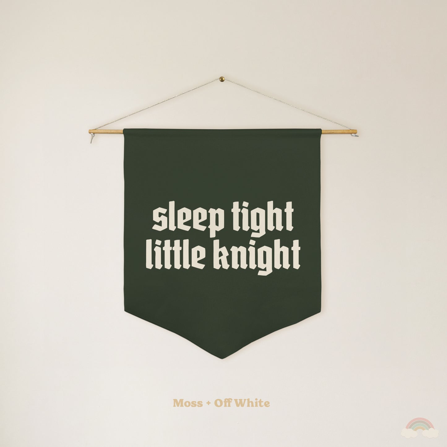 Sleep Tight Little Knight Pennant | Boys Room Decor Wall Flag for Nursery or Playroom