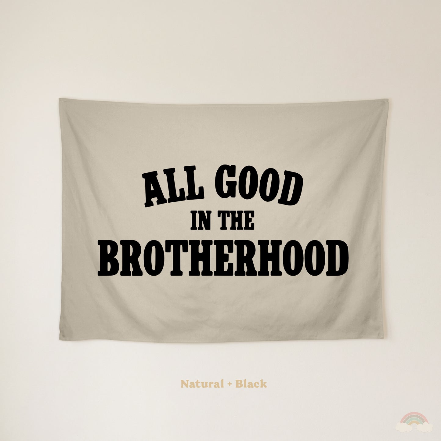All Good in the Brotherhood Banner | Boys Room Decor Wall Flag for Bedroom or Playroom