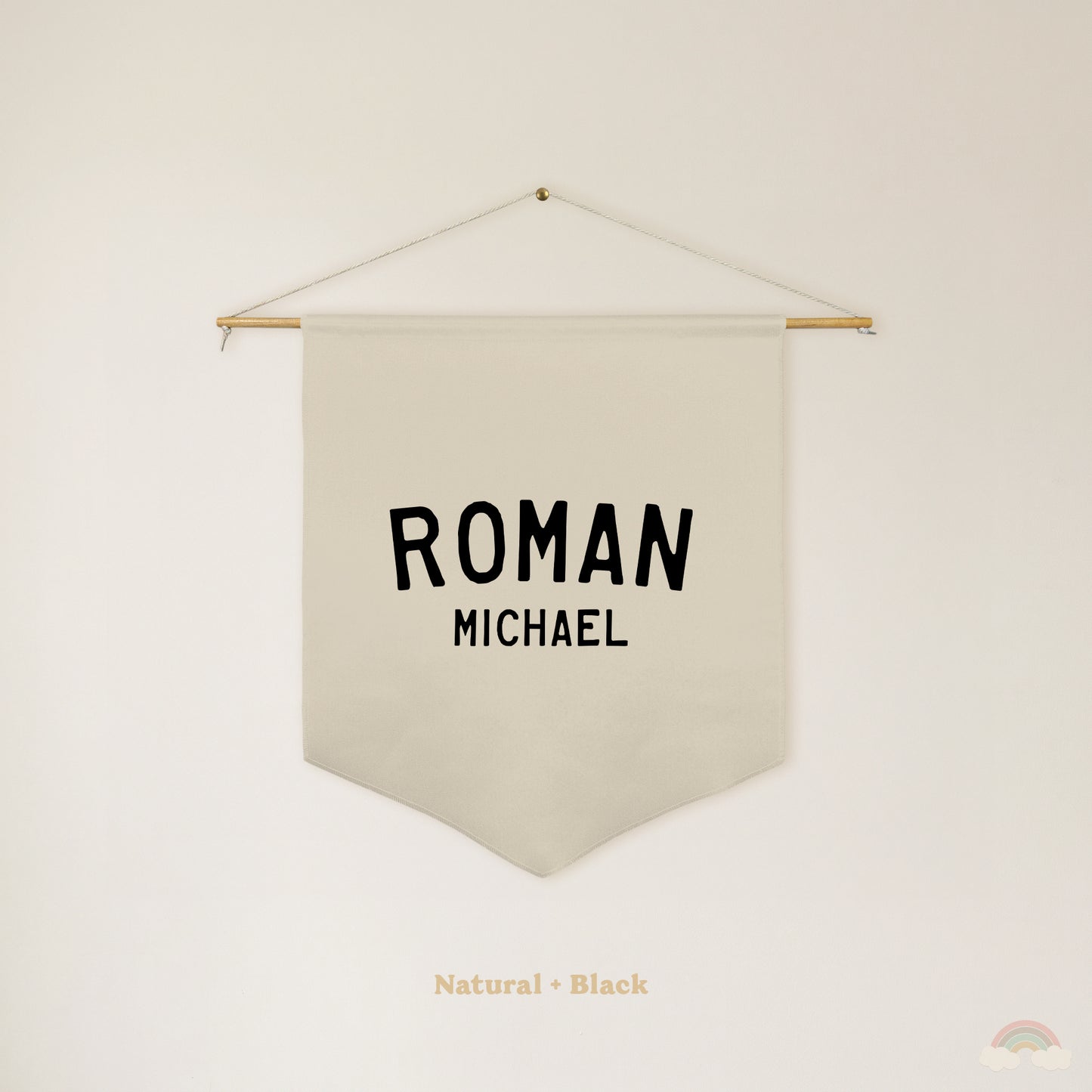 Custom Name Pennant | Personalized Wall Flag for Nursery, Bedroom or Playroom