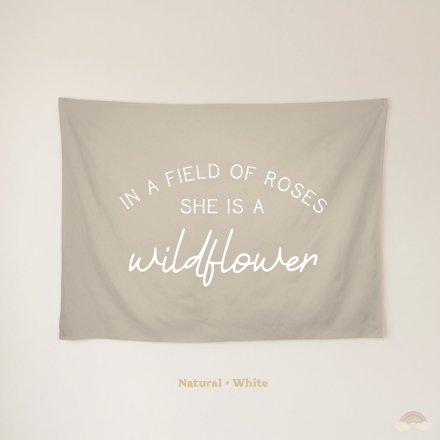 Wildflower Banner | Girls Room Decor Wall Flag for Nursery or Playroom