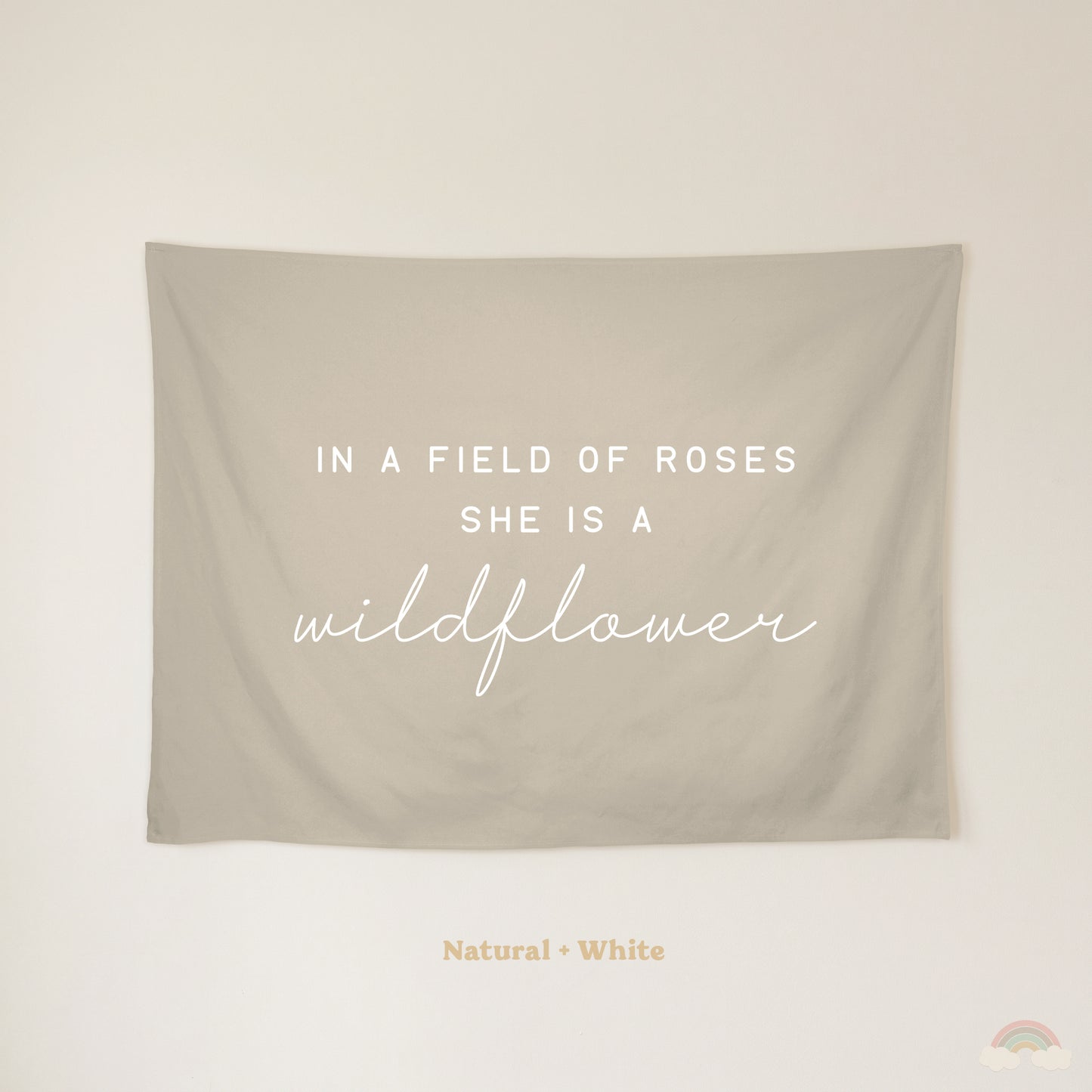 Wildflower Banner | Girls Room Decor Wall Flag for Nursery or Playroom