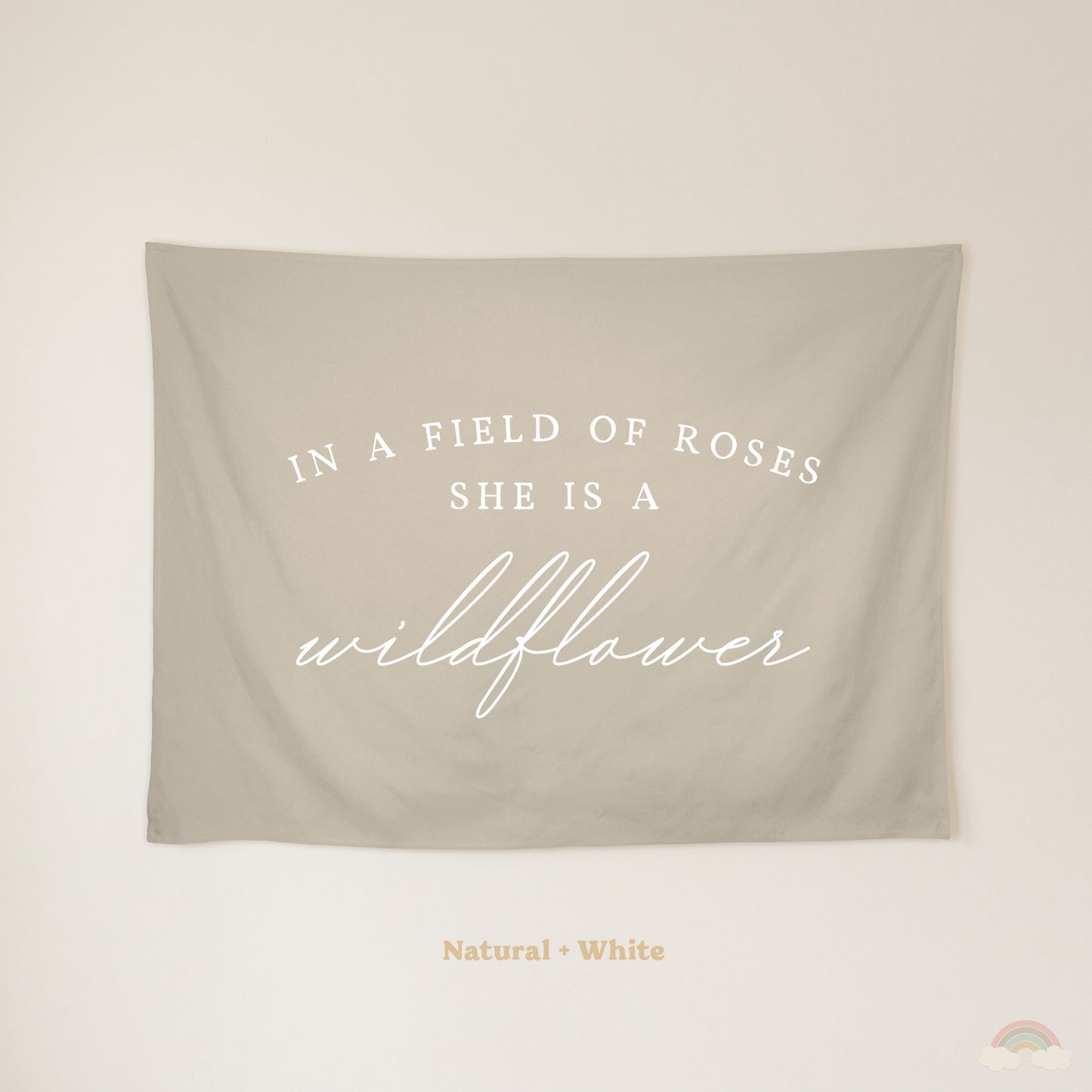 Wildflower Banner | Girls Room Decor Wall Flag for Nursery or Playroom