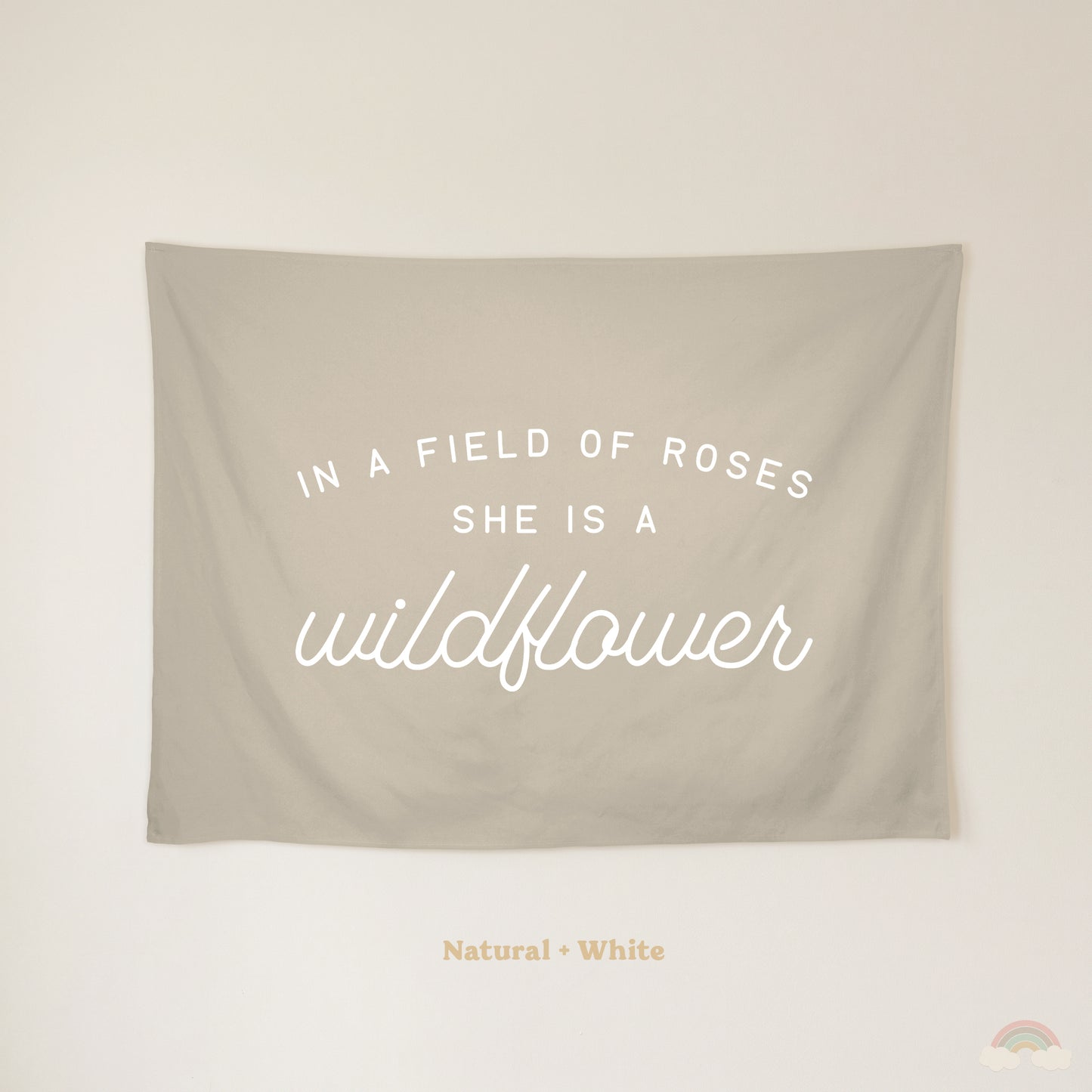 Wildflower Banner | Girls Room Decor Wall Flag for Nursery or Playroom