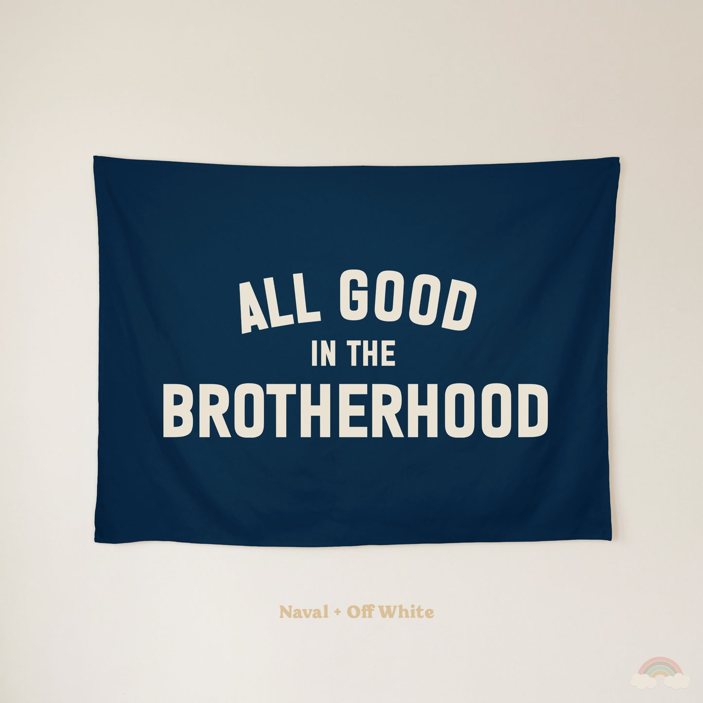 All Good in the Brotherhood Banner | Boys Room Decor Wall Flag for Bedroom or Playroom