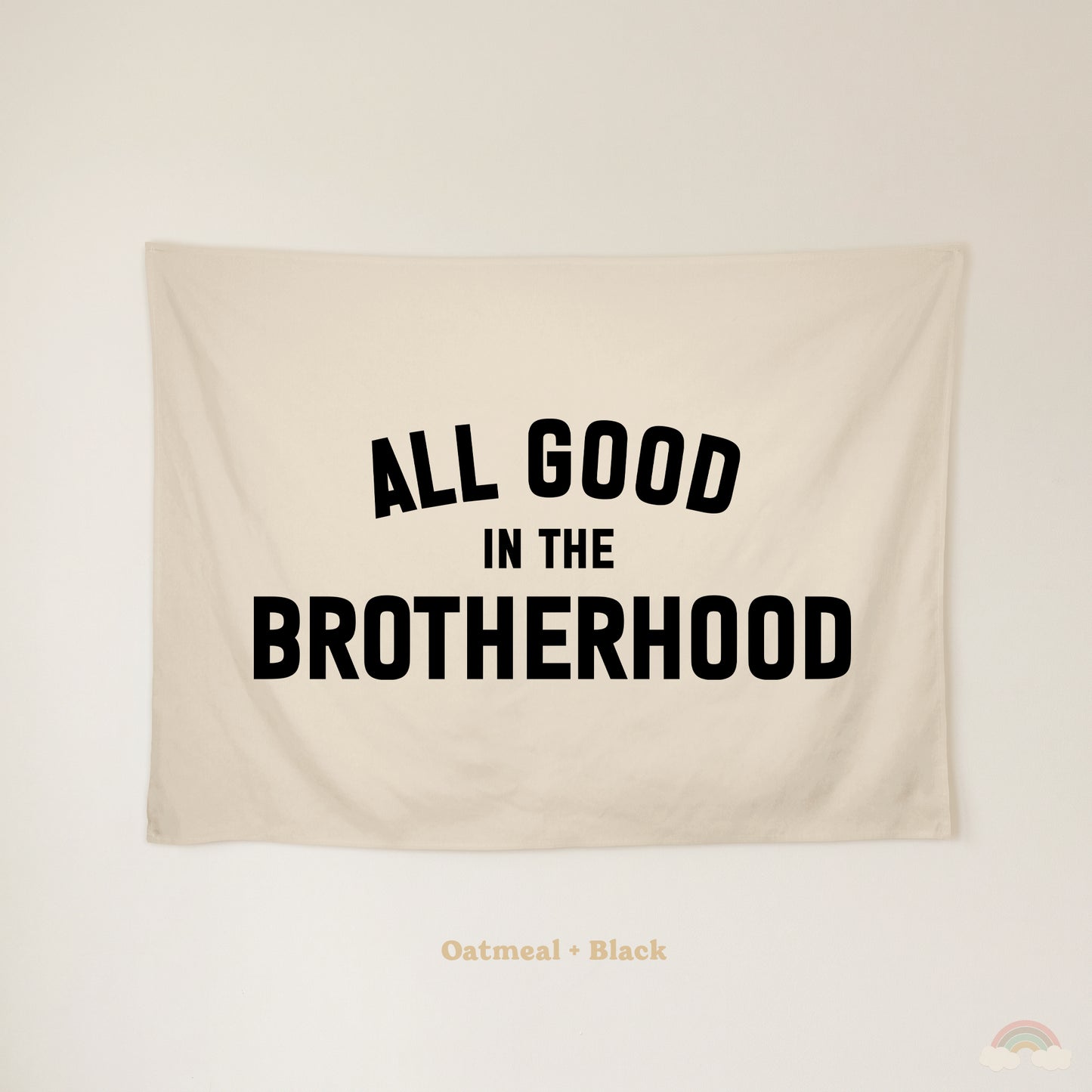 All Good in the Brotherhood Banner | Boys Room Decor Wall Flag for Bedroom or Playroom