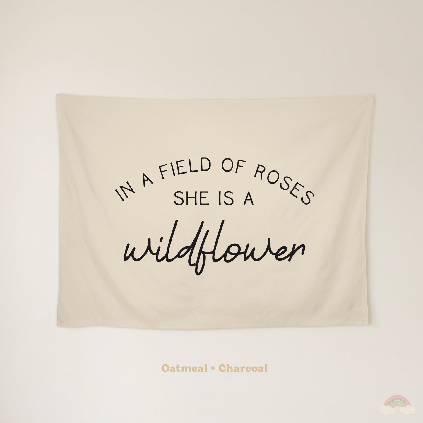 Wildflower Banner | Girls Room Decor Wall Flag for Nursery or Playroom